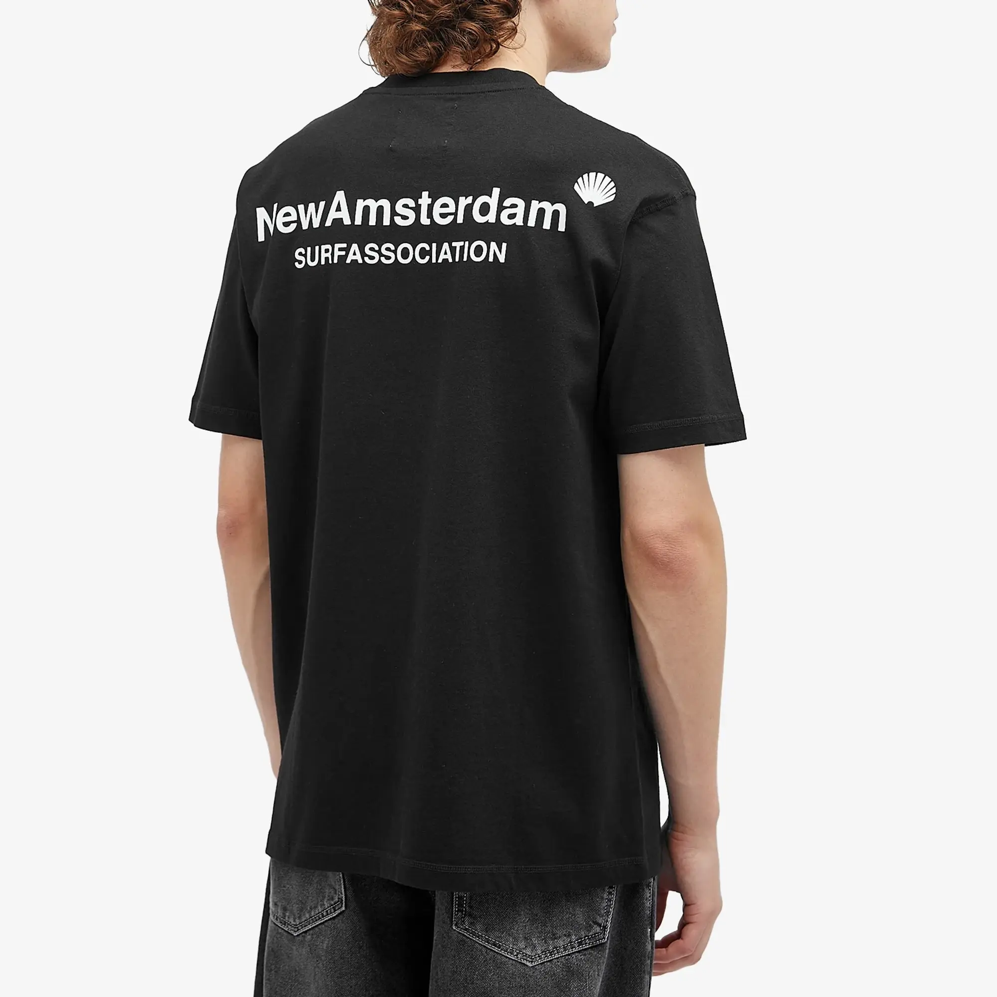 New Amsterdam Surf Association New Amsterdam Logo Tee Black/White Tee Men Shortsleeves Black