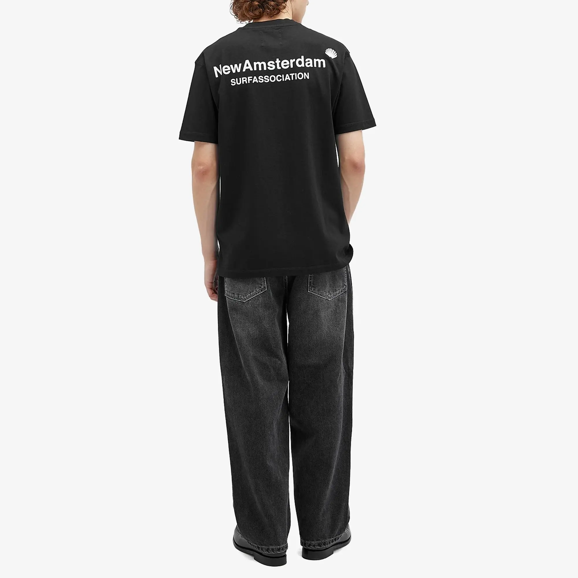 New Amsterdam Surf Association New Amsterdam Logo Tee Black/White Tee Men Shortsleeves Black