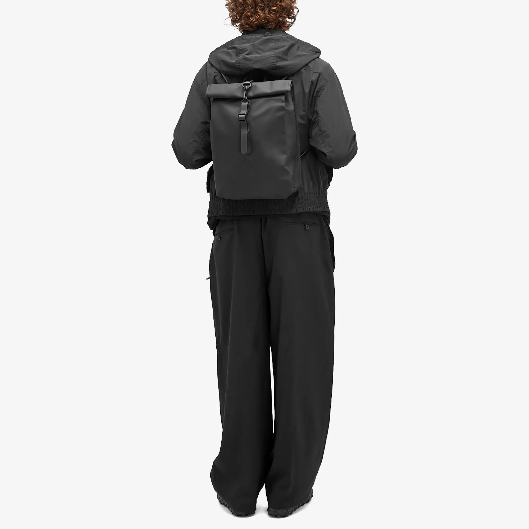 Rains 13330 Unisex Waterproof Mini Roll Top Backpack In Black