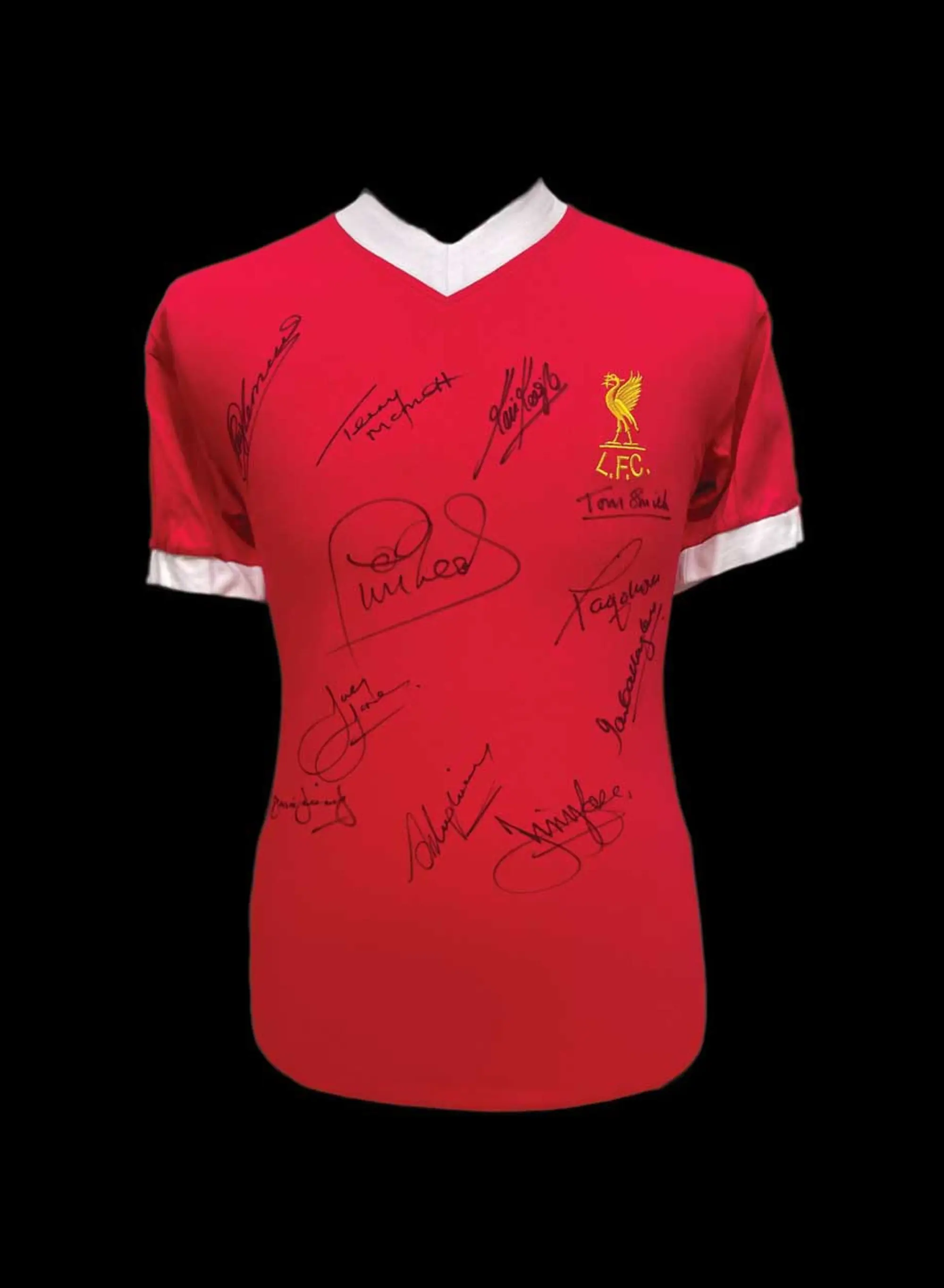 Liverpool 1977 European Cup Winners shirt signed by 11
