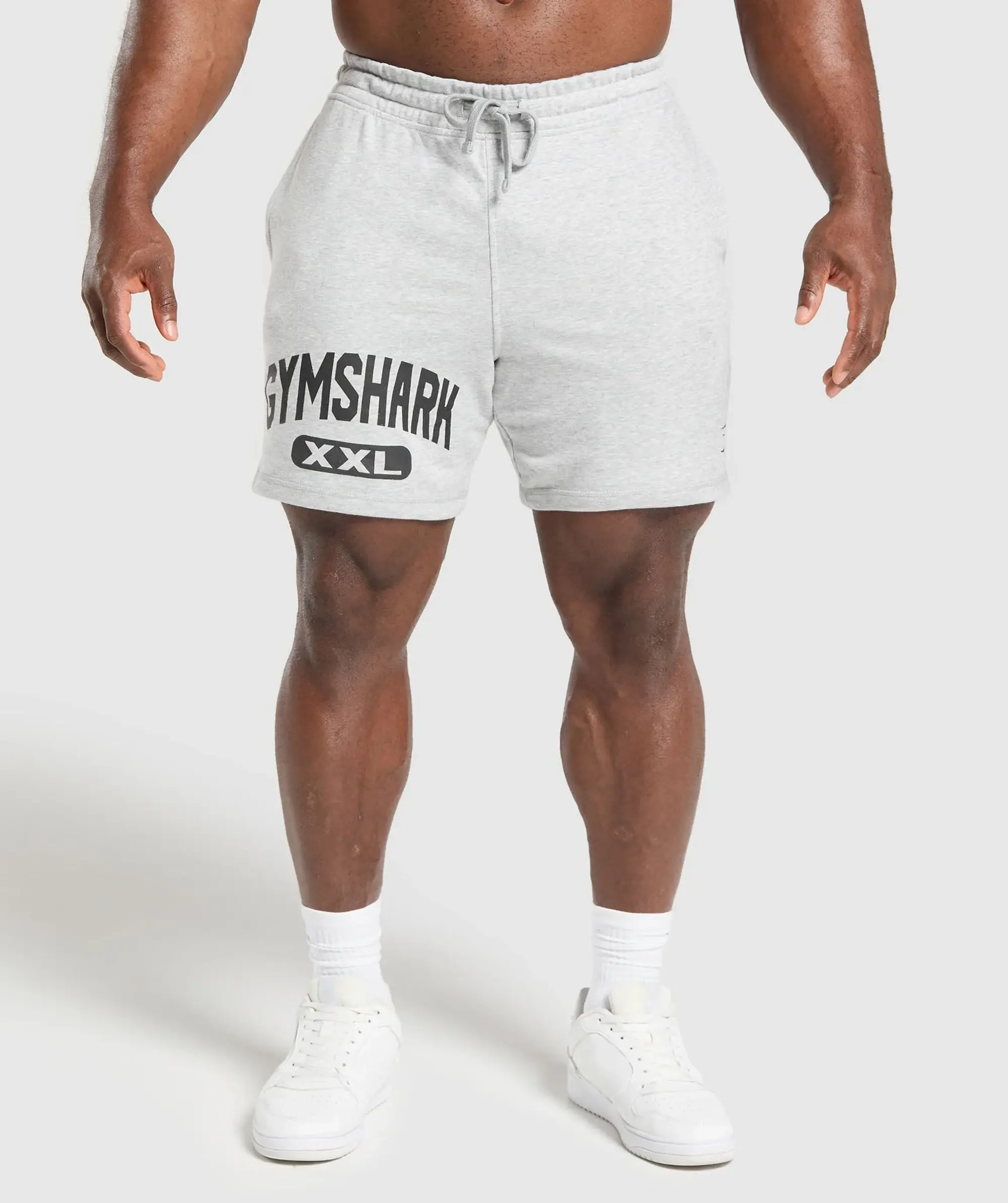 Gymshark XXL Graphic Shorts - Light Grey Core Marl