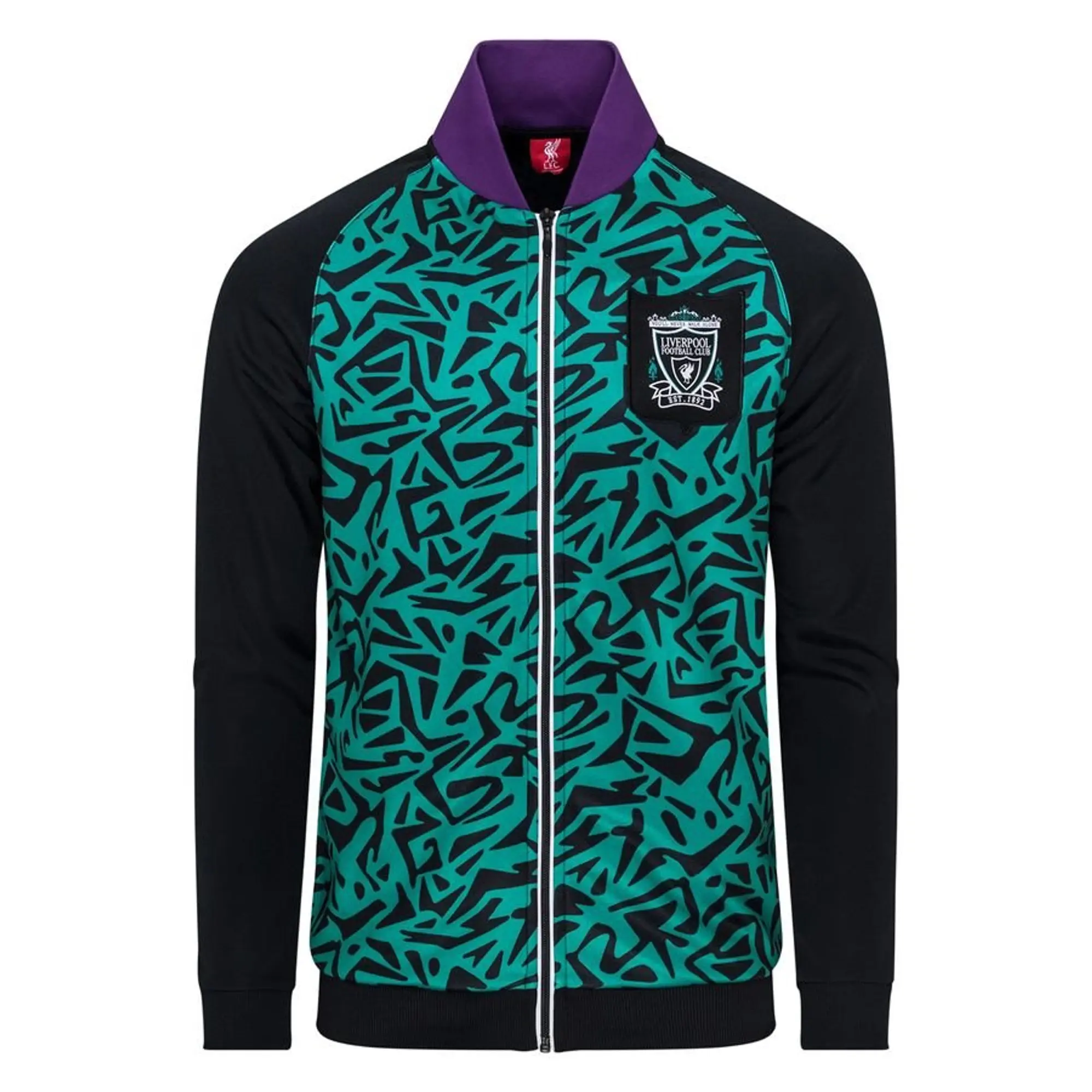 Liverpool FC Liverpool Track Jacket 1995/96 - Black/Green/Purple - ['Black']