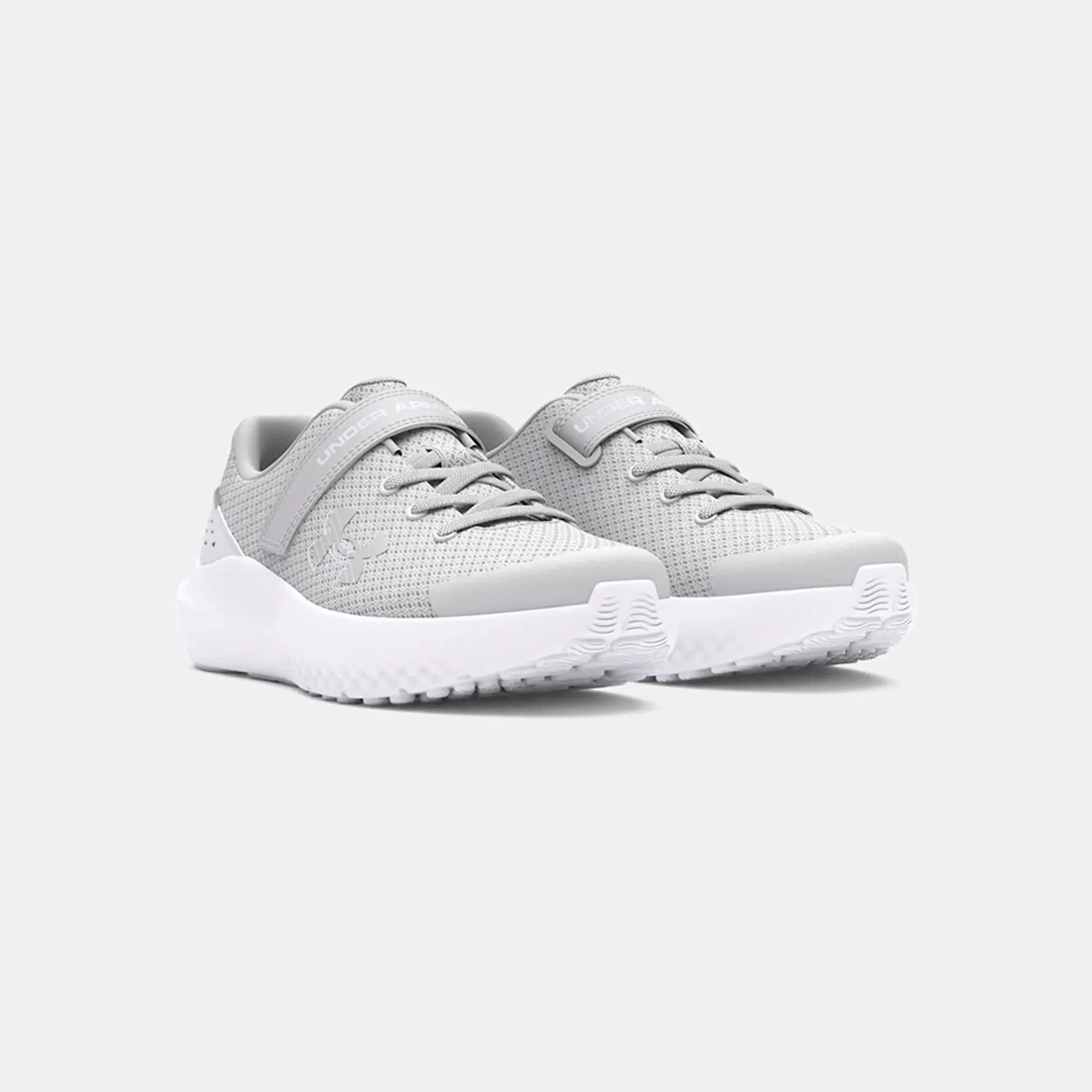 Girls' Pre-School  Under Armour  Surge 4 AC Running Shoes Halo Gray / White / Iridescent 12.5