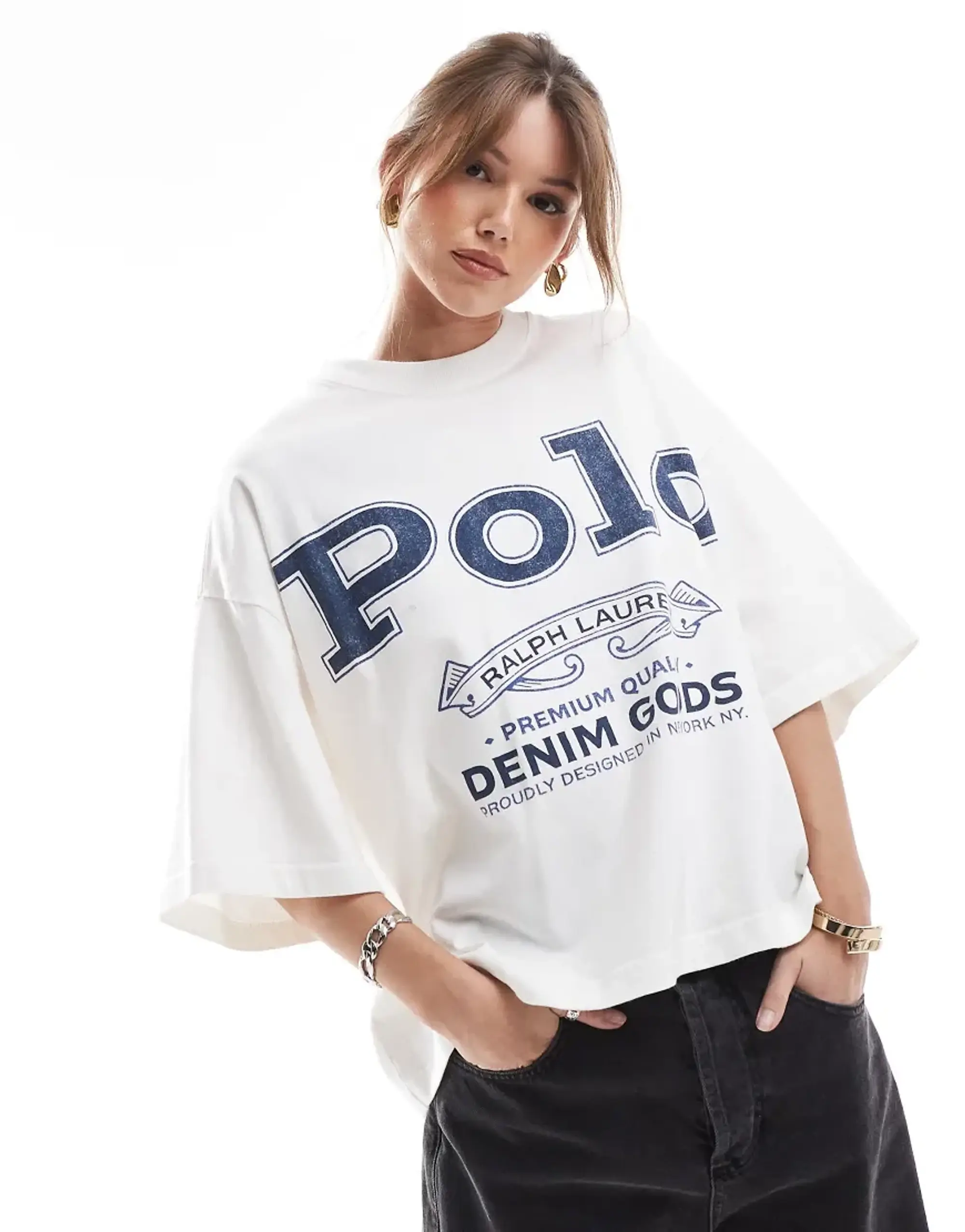 Polo Ralph Lauren Boxy Fit Printed T-Shirt In White