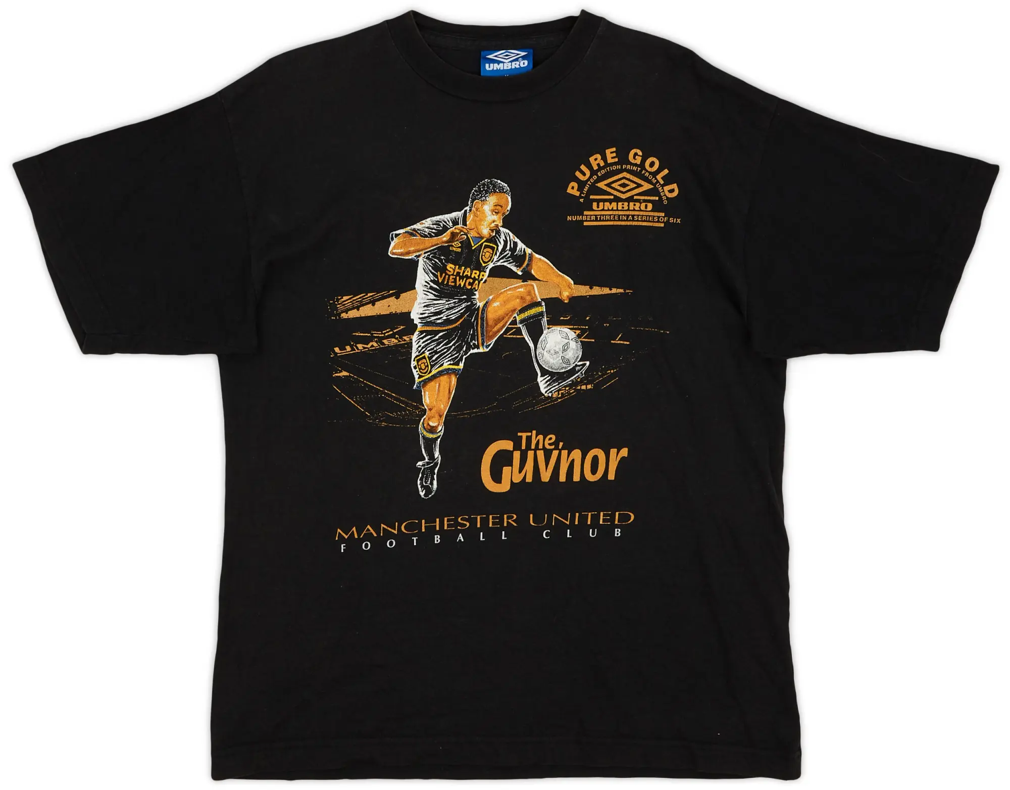 Umbro 1993-94 Manchester United 'The Guvnor' Graphic Tee Ince #8 - 7/10 - (M)