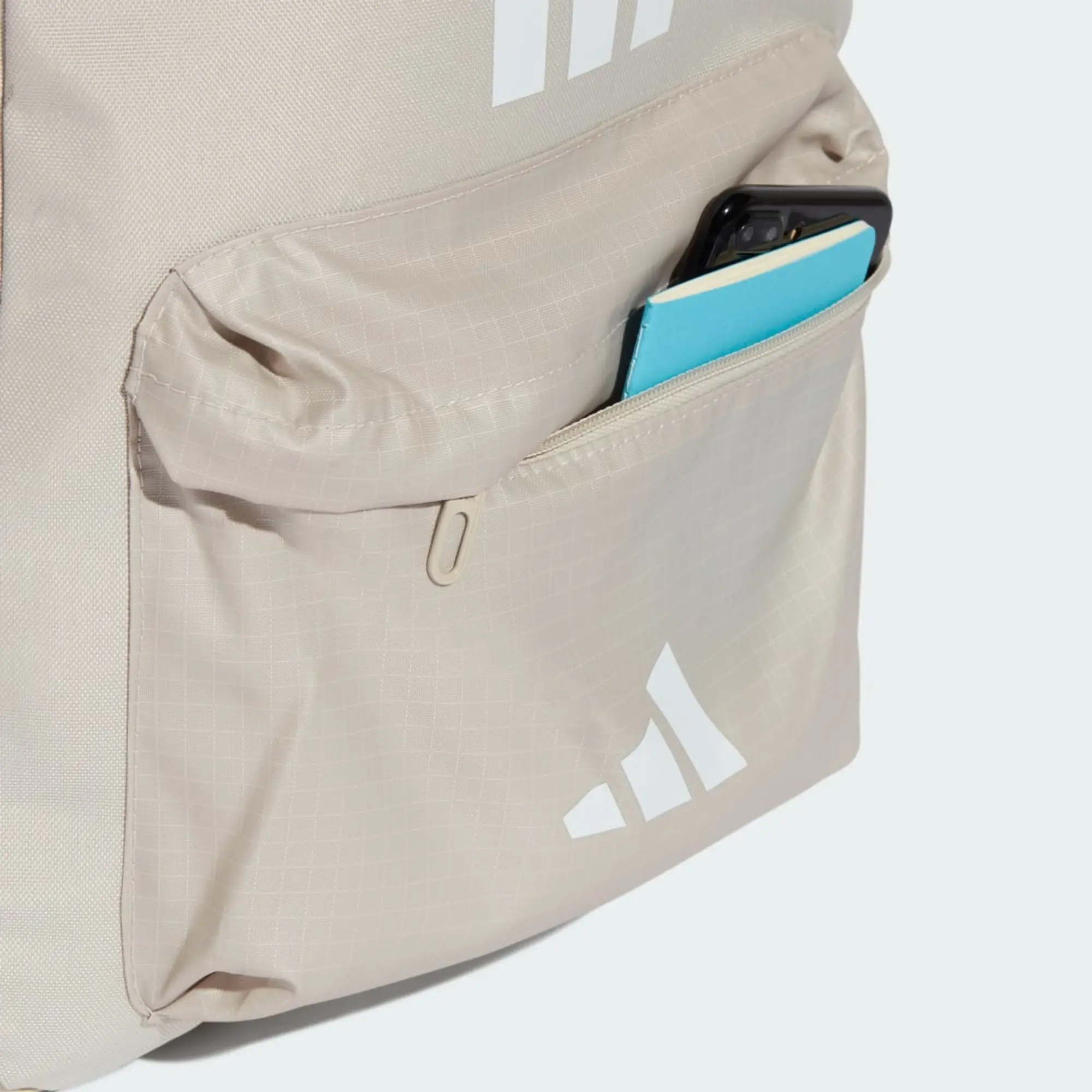 adidas Women's Classic Back-to-School 3-Stripes Backpack - Wonder Alumina/White - Grey