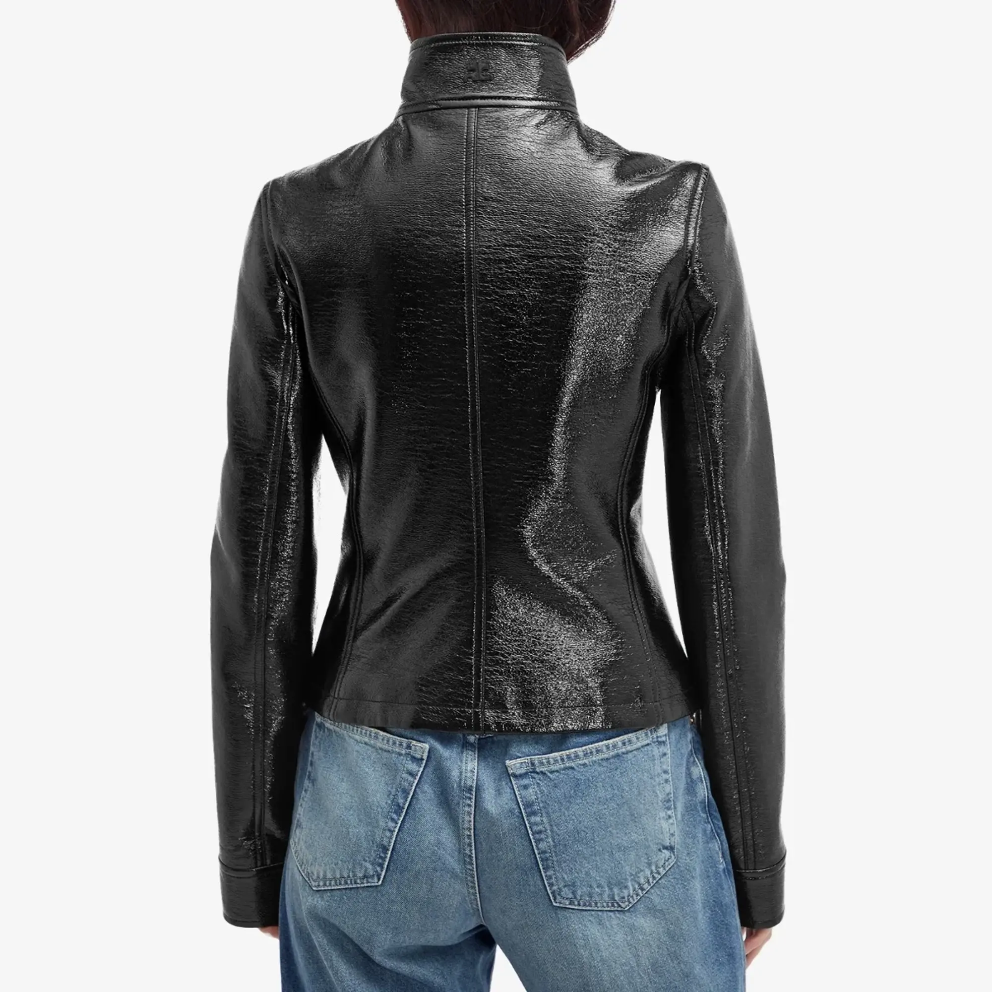 Courrèges Women's Motorcycle Vinyl Jacket Black