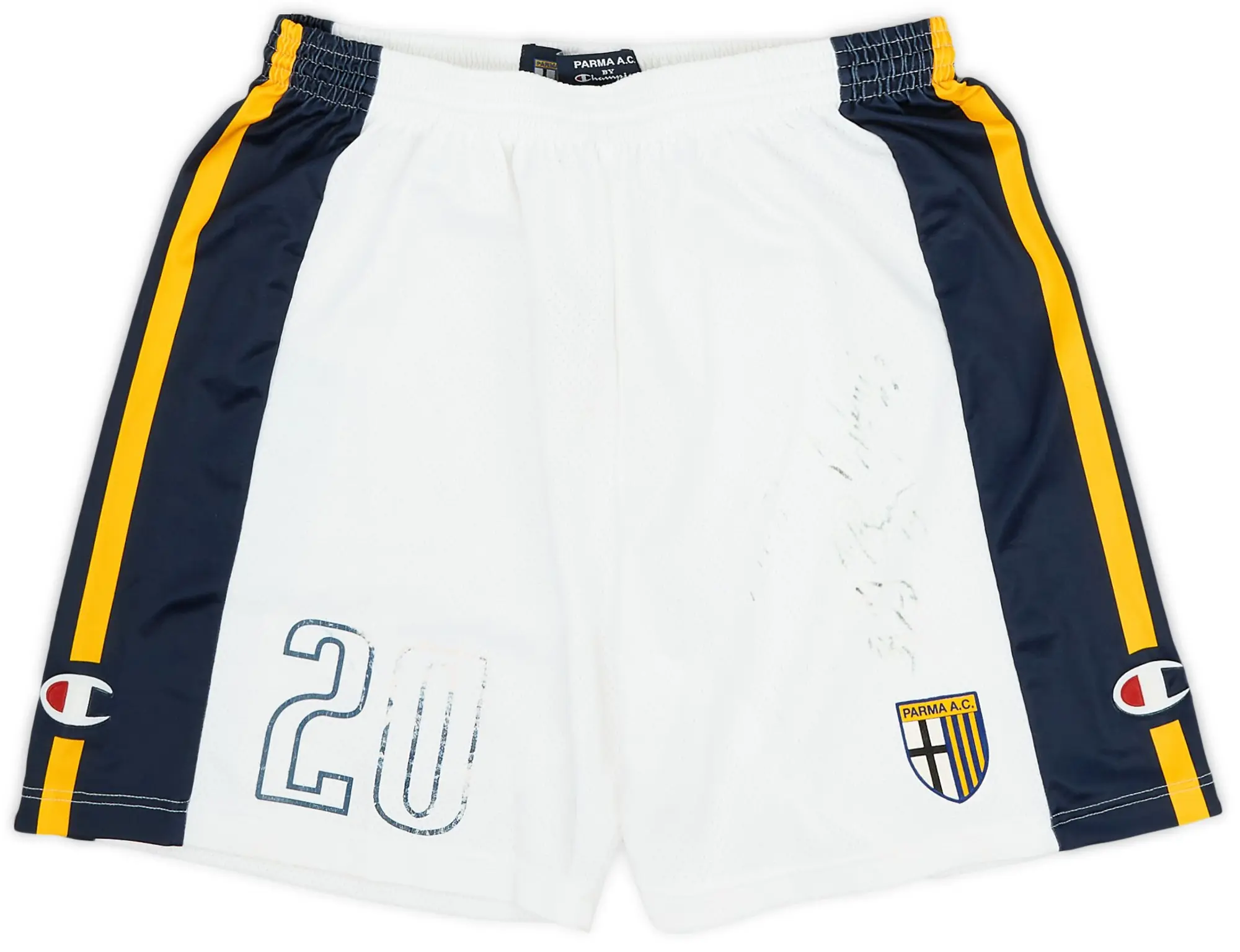 Champion 2003-04 Parma Player Issue 'Signed' Away Shorts #20 - 5/10 - (L)