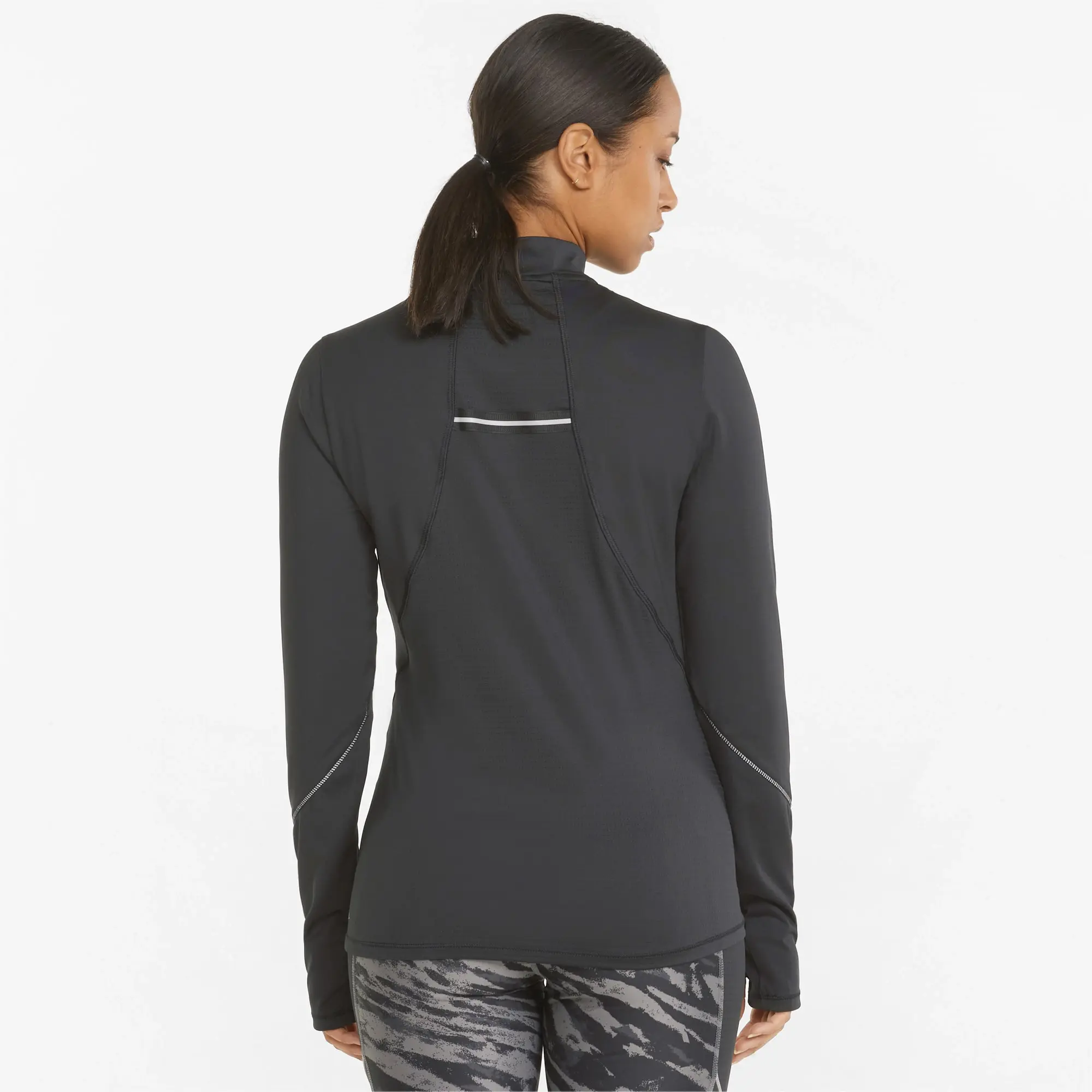 Puma Womens 5K Knit Half-Zip Running Top Long Sleeve - Black