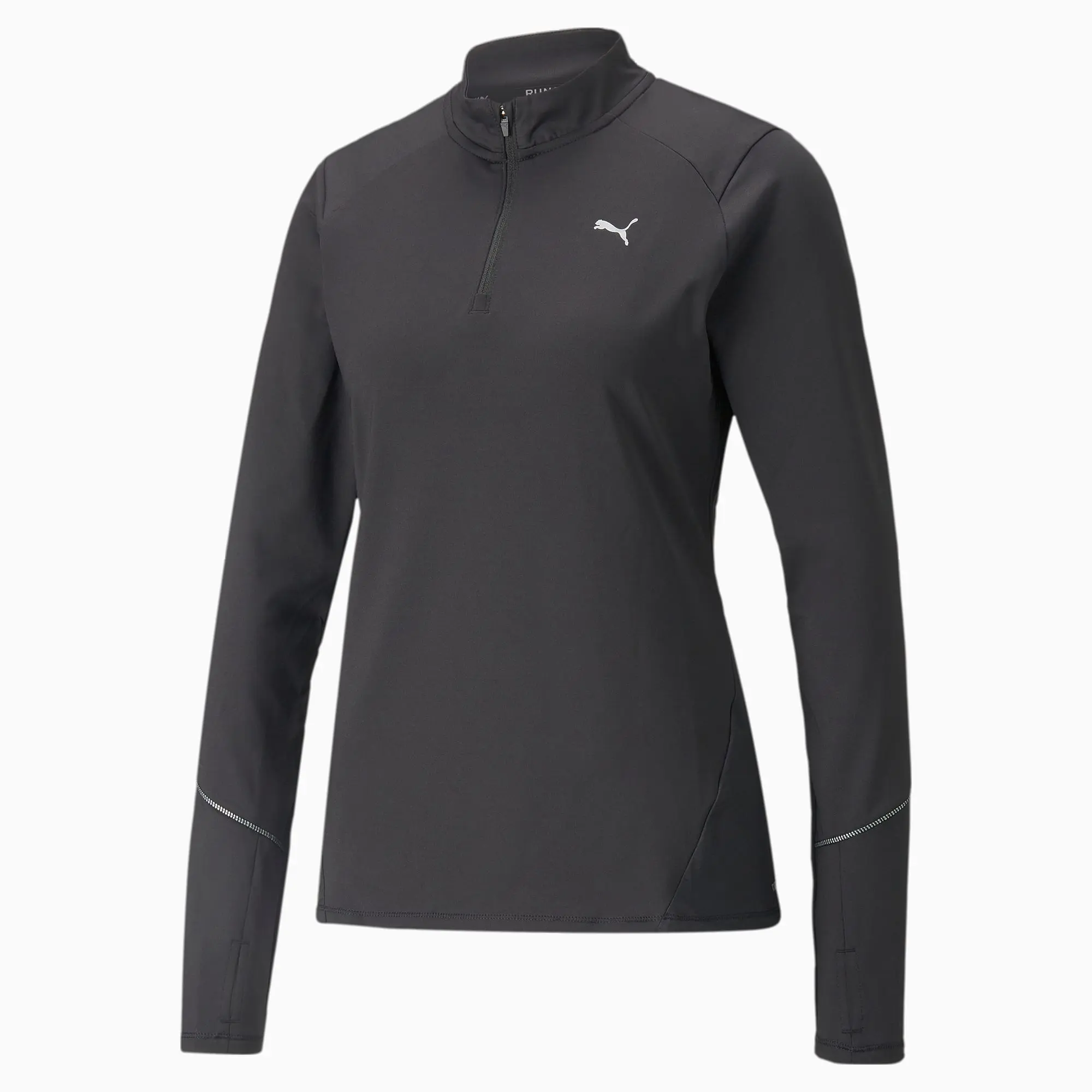 Puma Womens 5K Knit Half-Zip Running Top Long Sleeve - Black