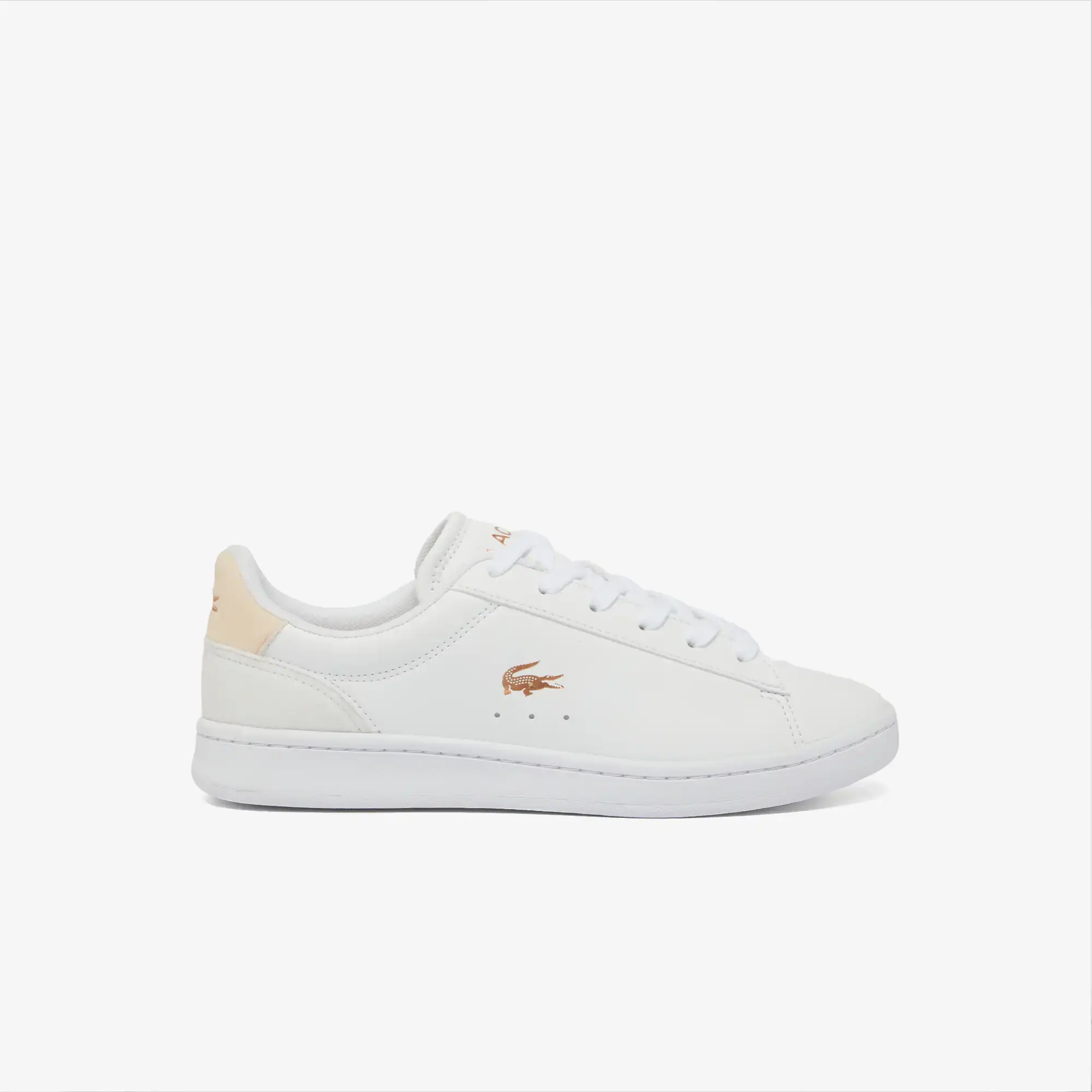 Lacoste Junior's Carnaby Set Trainers - White & Light Pink