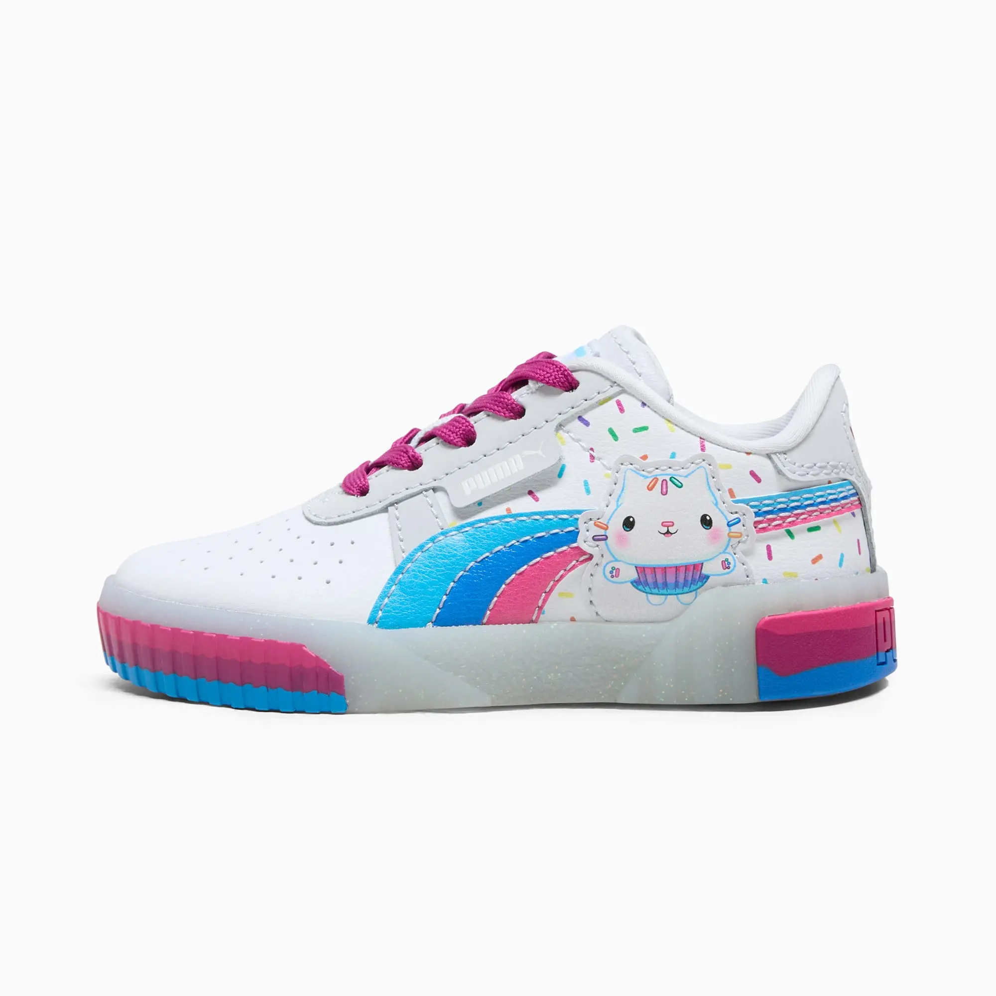 PUMA x Gabby's Dollhouse Cali Sneakers Kids, White/Magenta Gleam/Silver Mist