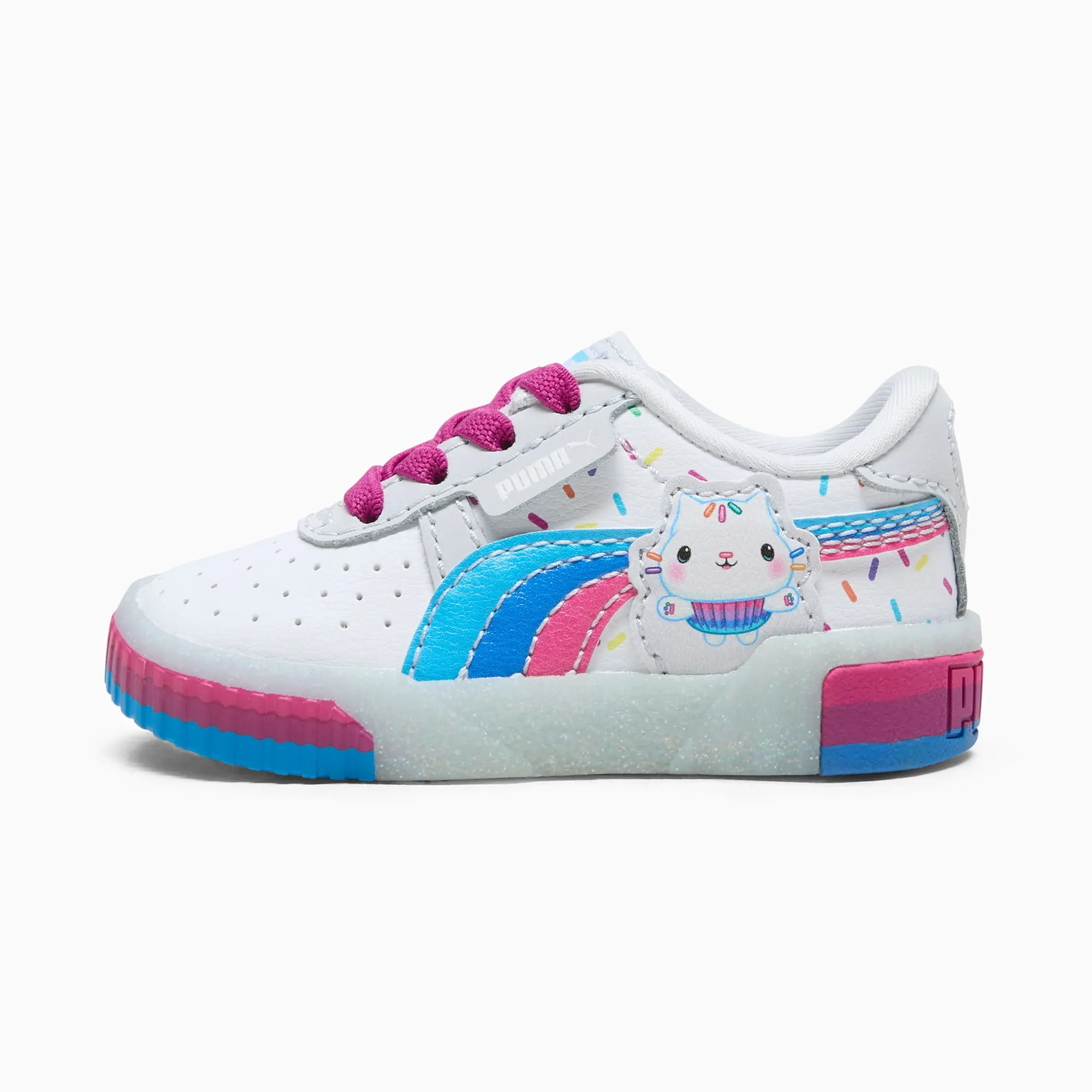 PUMA x Gabby's Dollhouse Cali Sneakers Toddlers, White/Magenta Gleam/Silver Mist