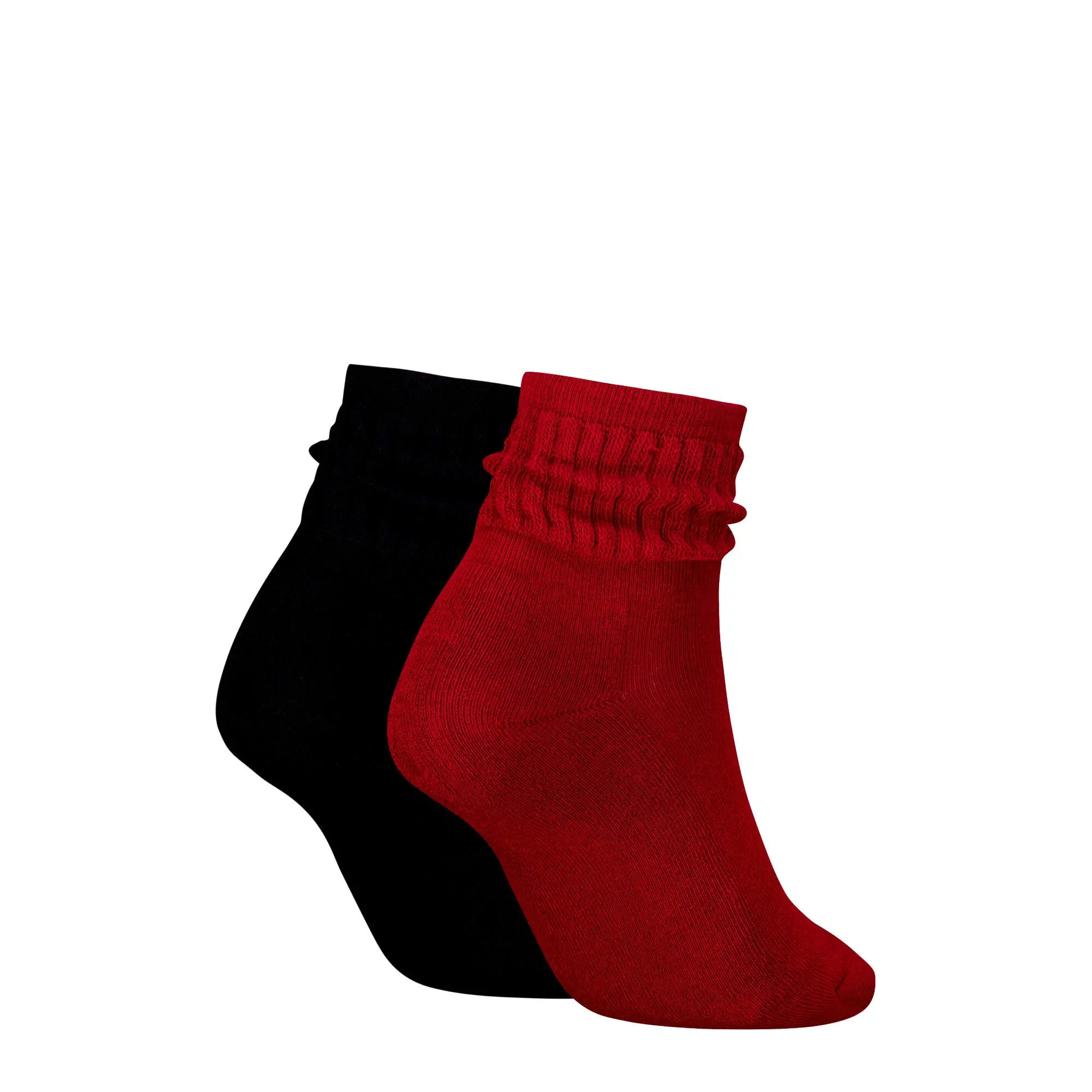 PUMA Women's Classic Short Slouch Socks 2 Pack, Red Combo