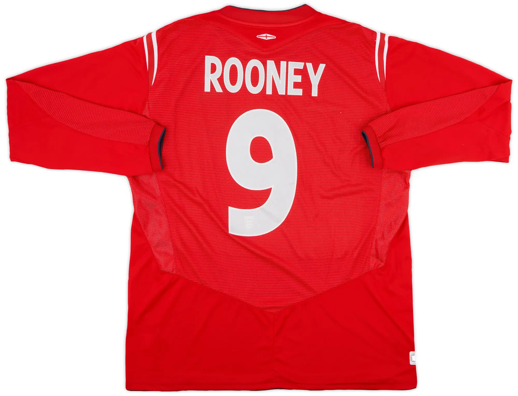 Umbro 2004-06 England Away L/S Shirt Rooney #9 - 9/10 - (XL)
