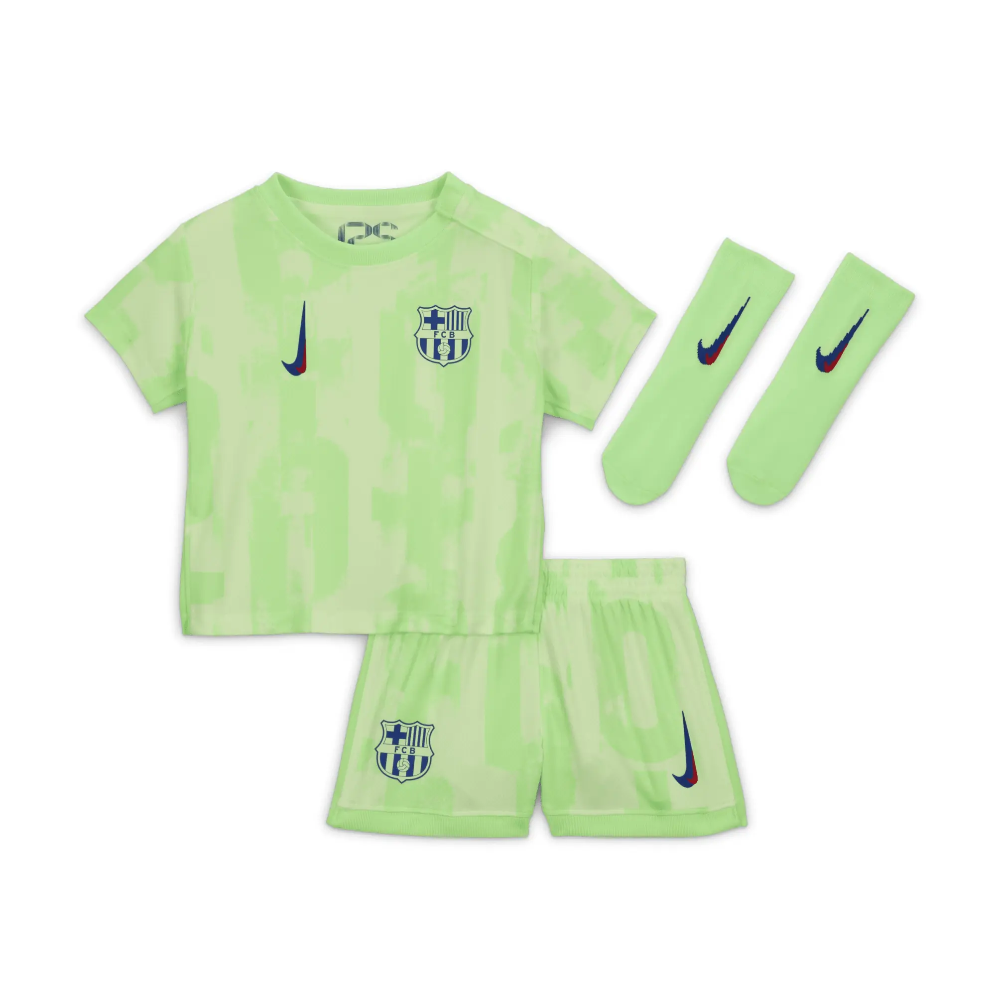 F.C. Barcelona 2024/25 Stadium Third Baby/Toddler Nike Football Replica Three-Piece Kit - Yellow - Polyester