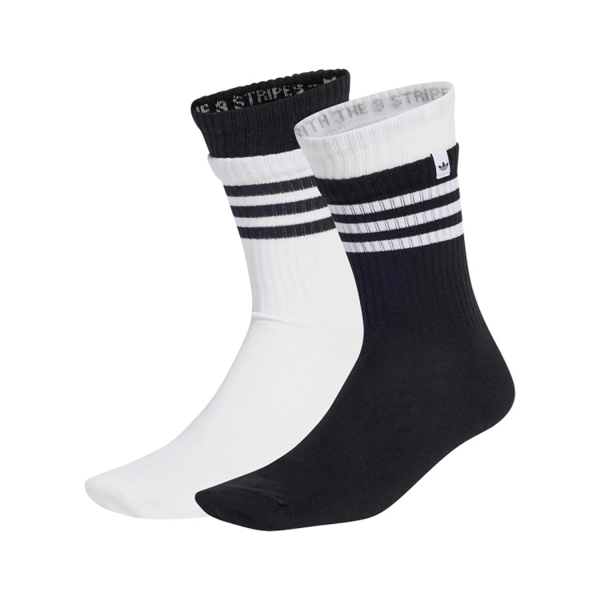 adidas Originals Adidas 3 Stripes 2 Layer Crew Socks 2-Pack Black/ White Xl