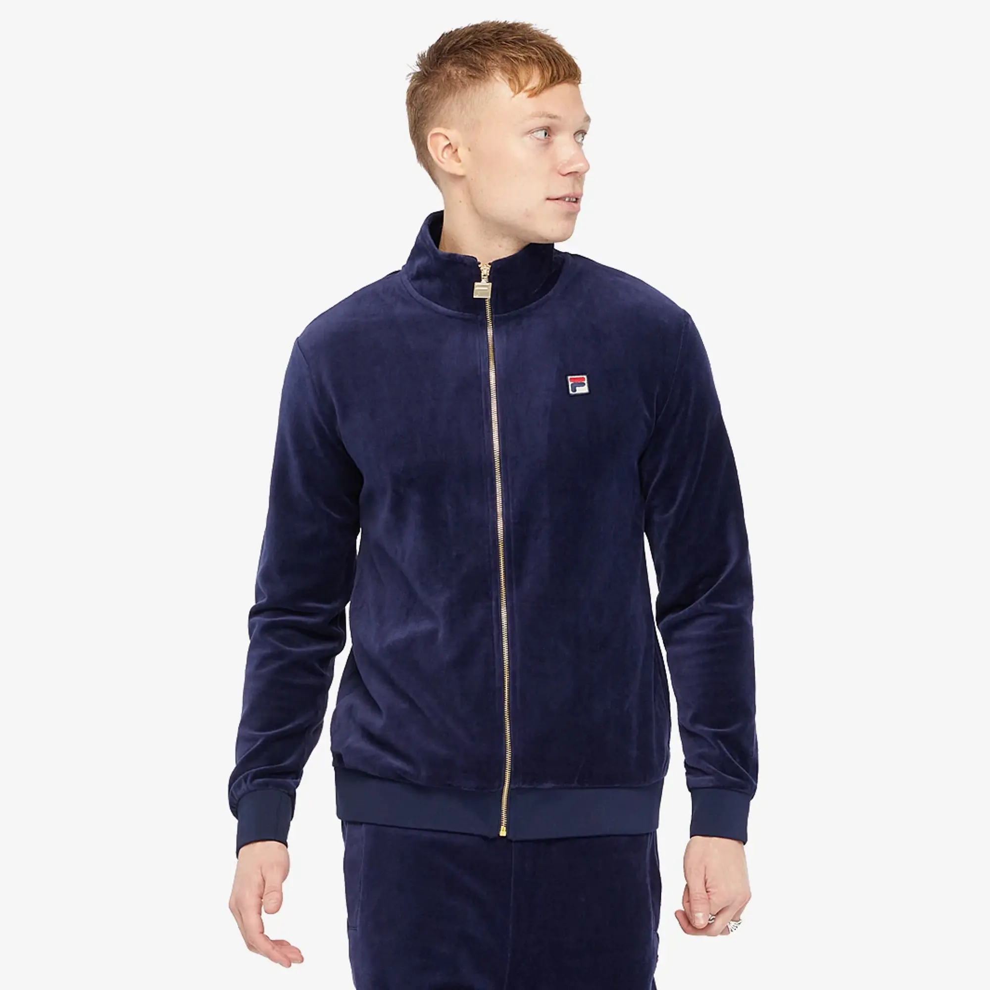 FILA Marc Velour Track Jacket With Gold Trims