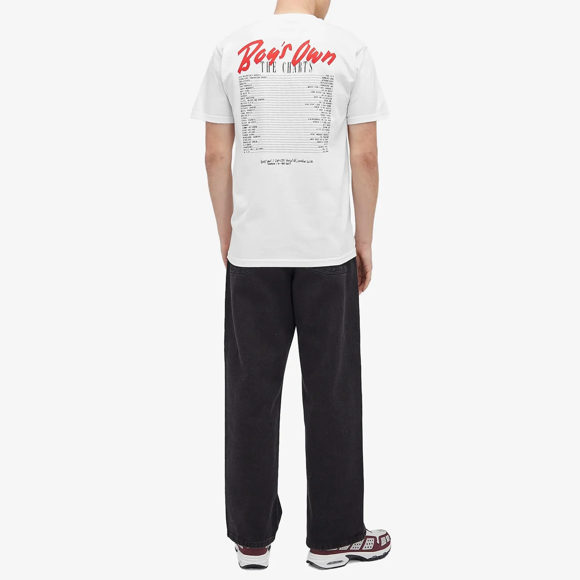Boys Own Men's The Charts Print T Shirt White/Red