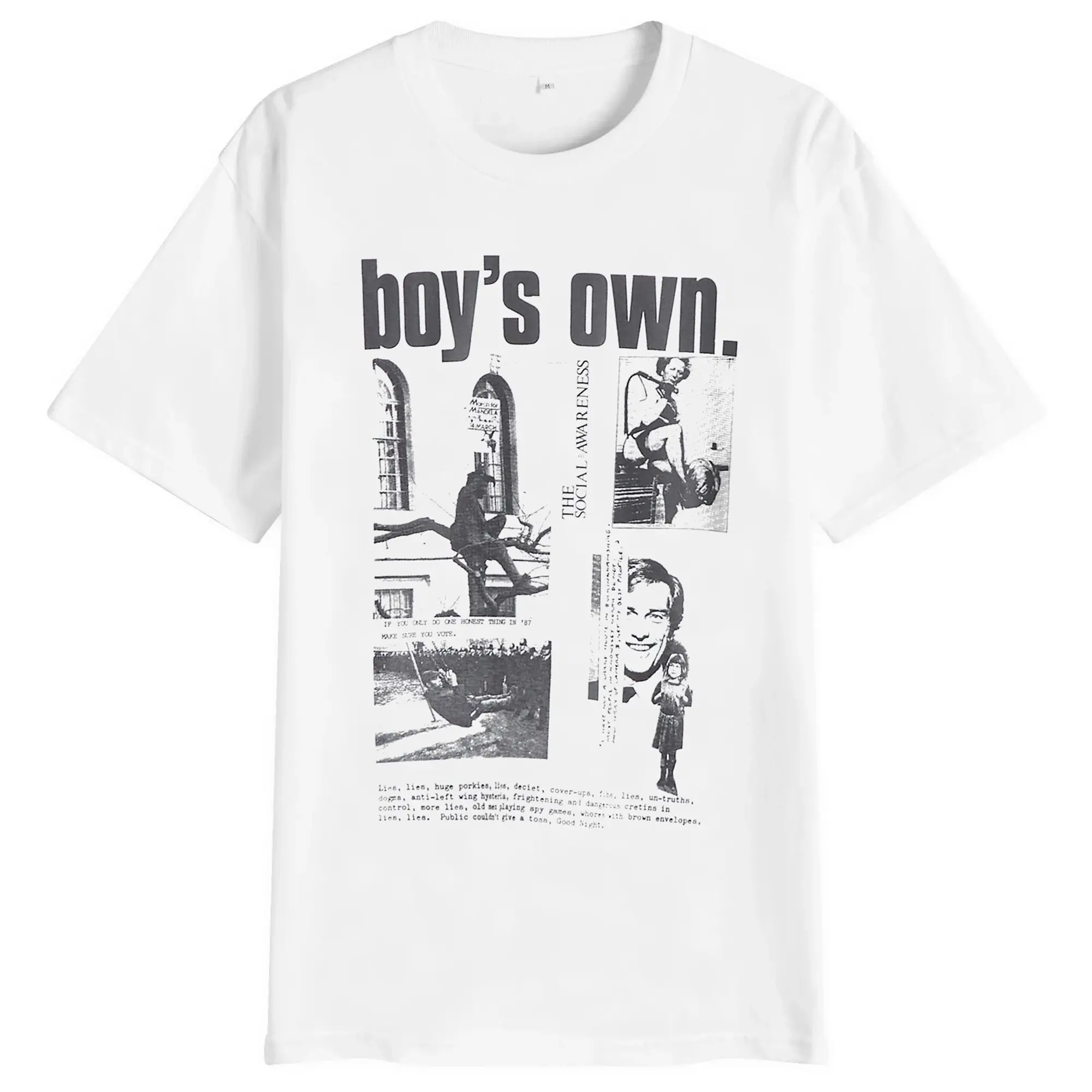 Boys Own Men's The Social Awareness Front Print T Shirt White