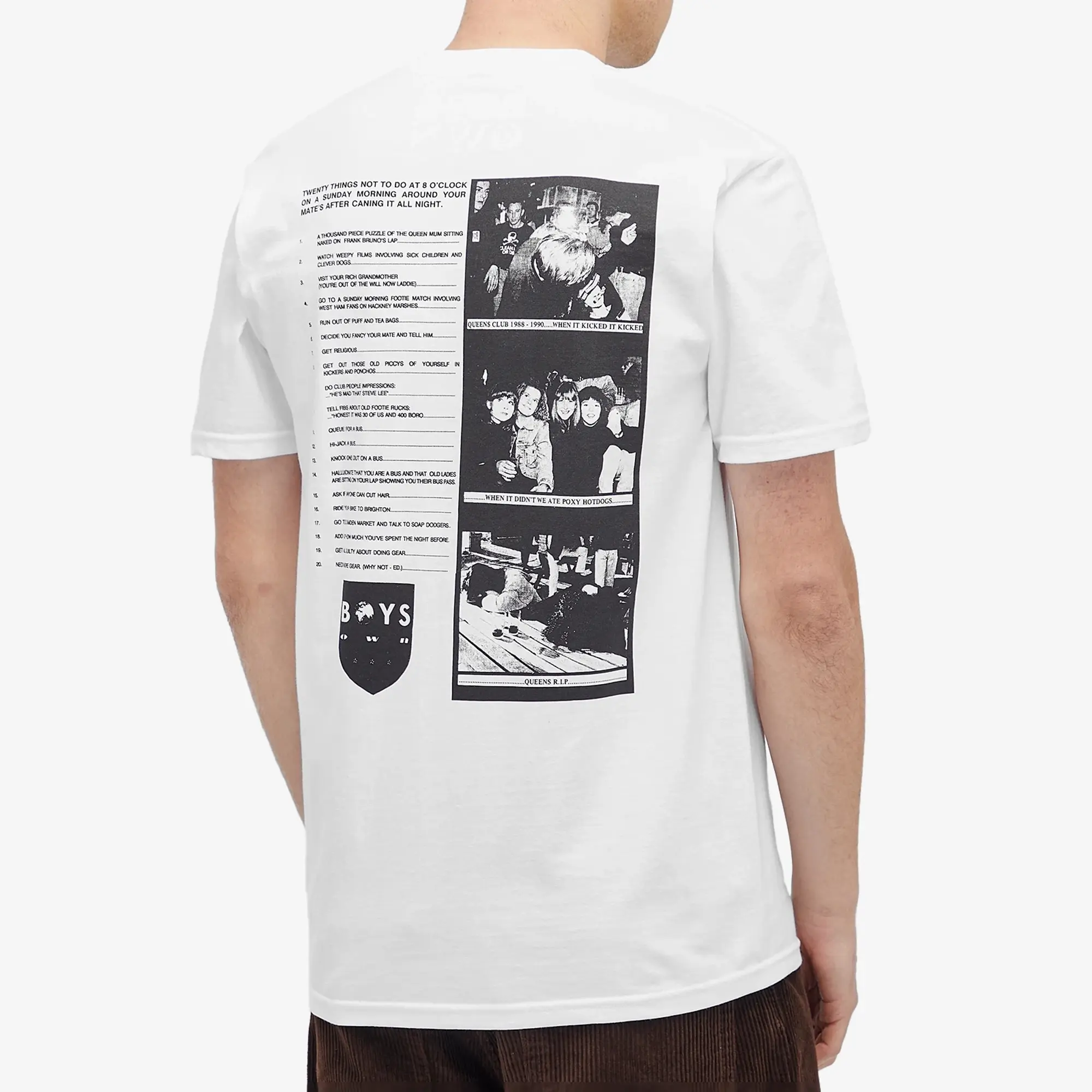 Boys Own Men's Twenty Things Not To Do Print T Shirt White