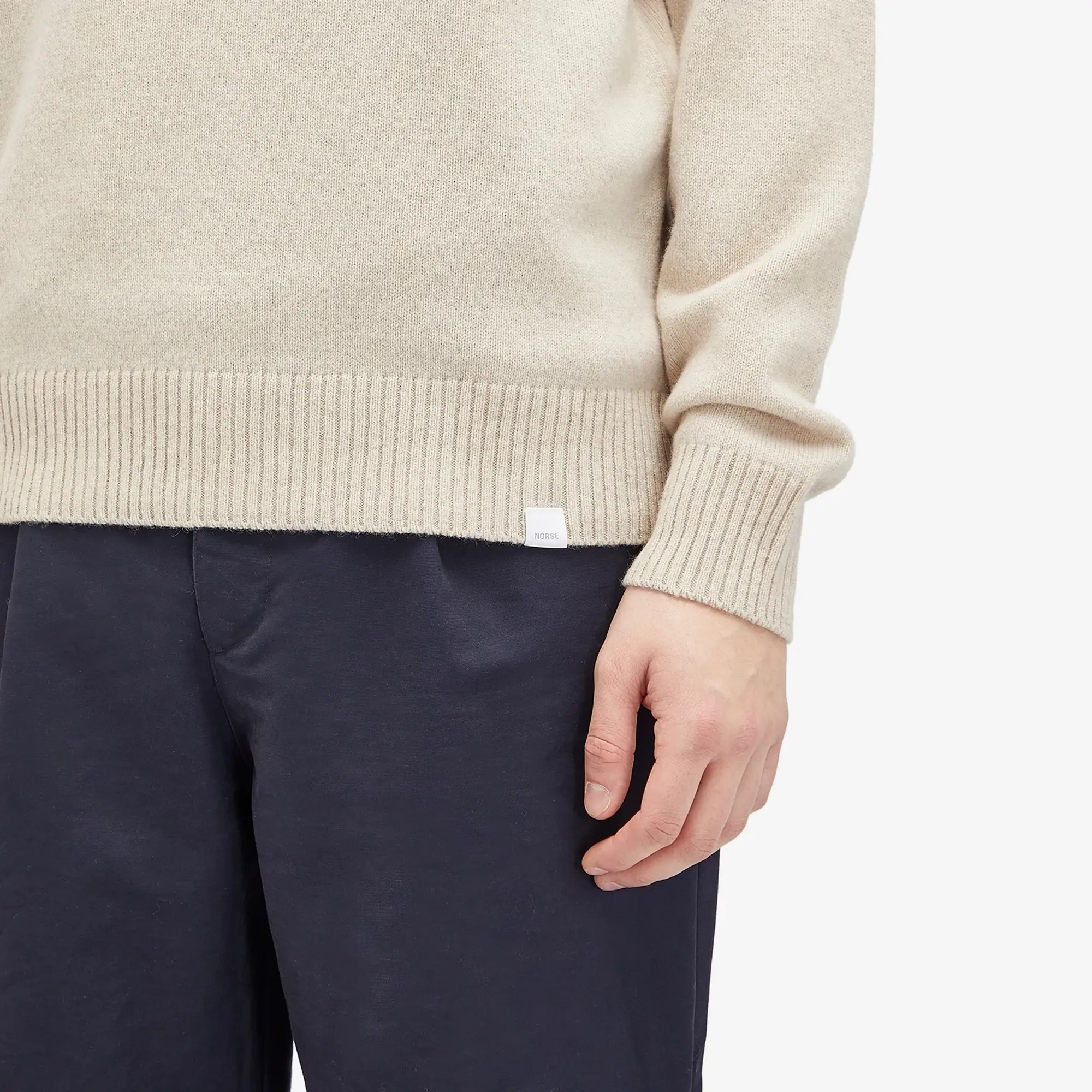 Norse Projects Men's Standard Lambswool Knit Jumper Oatmeal