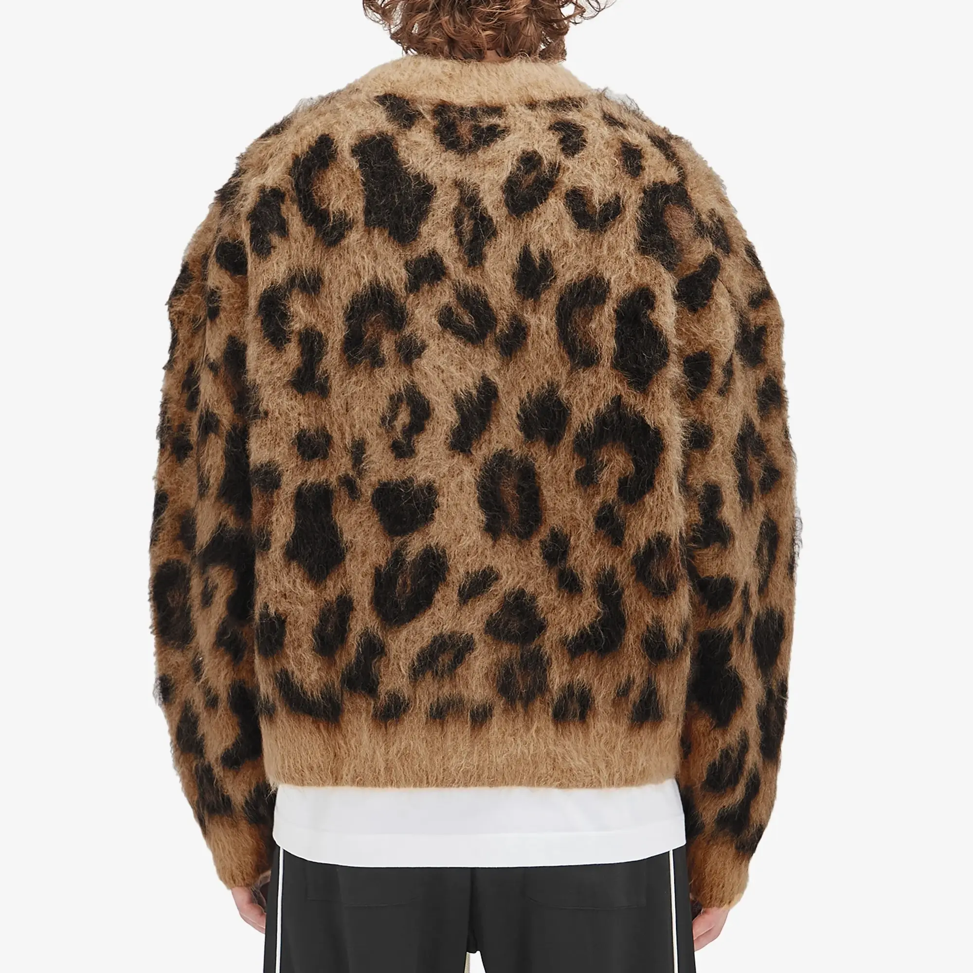 Cole Buxton Men's Leopard Knit Sweatshirt Leopard Print