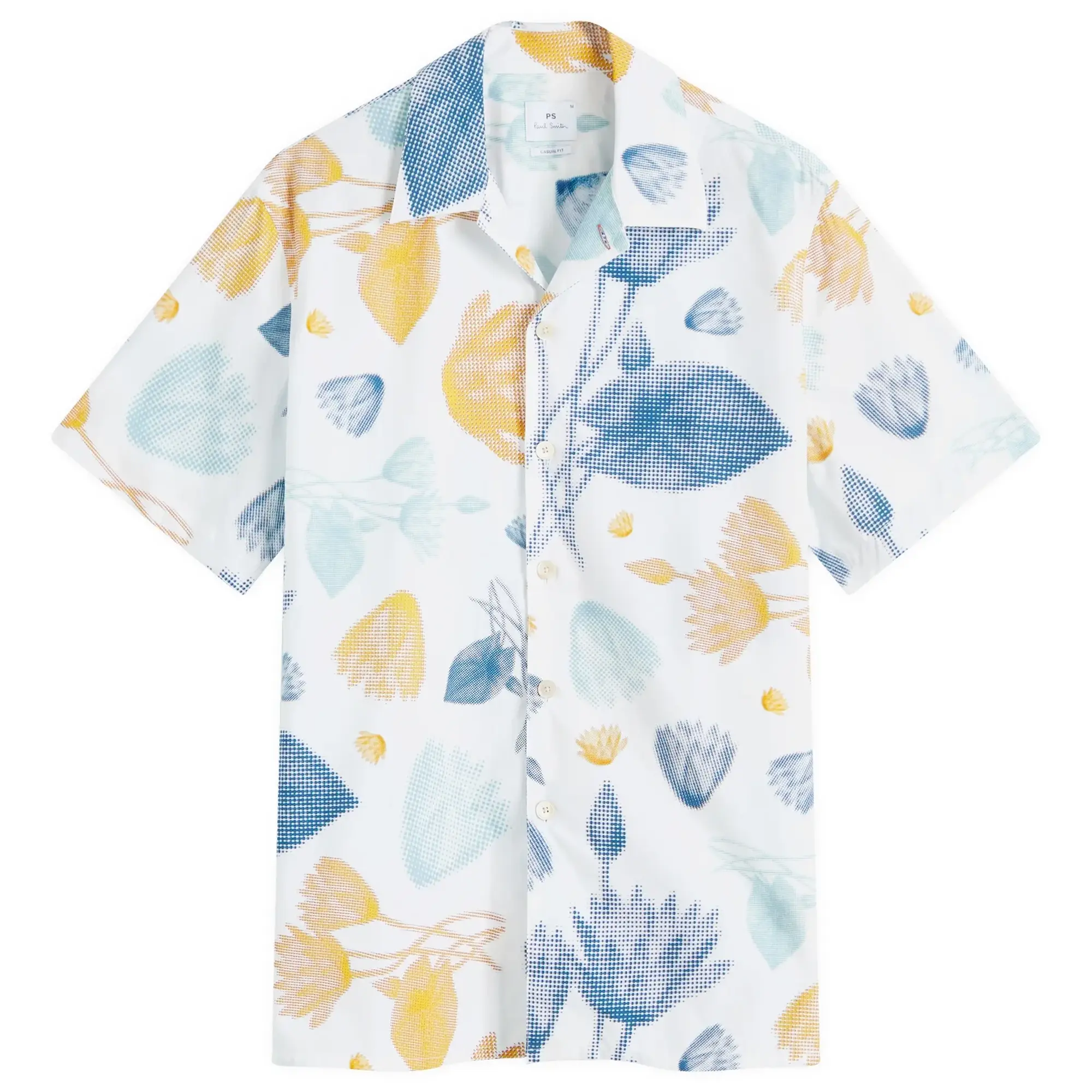Paul Smith Men's Pixilated Flower Print Shirt White