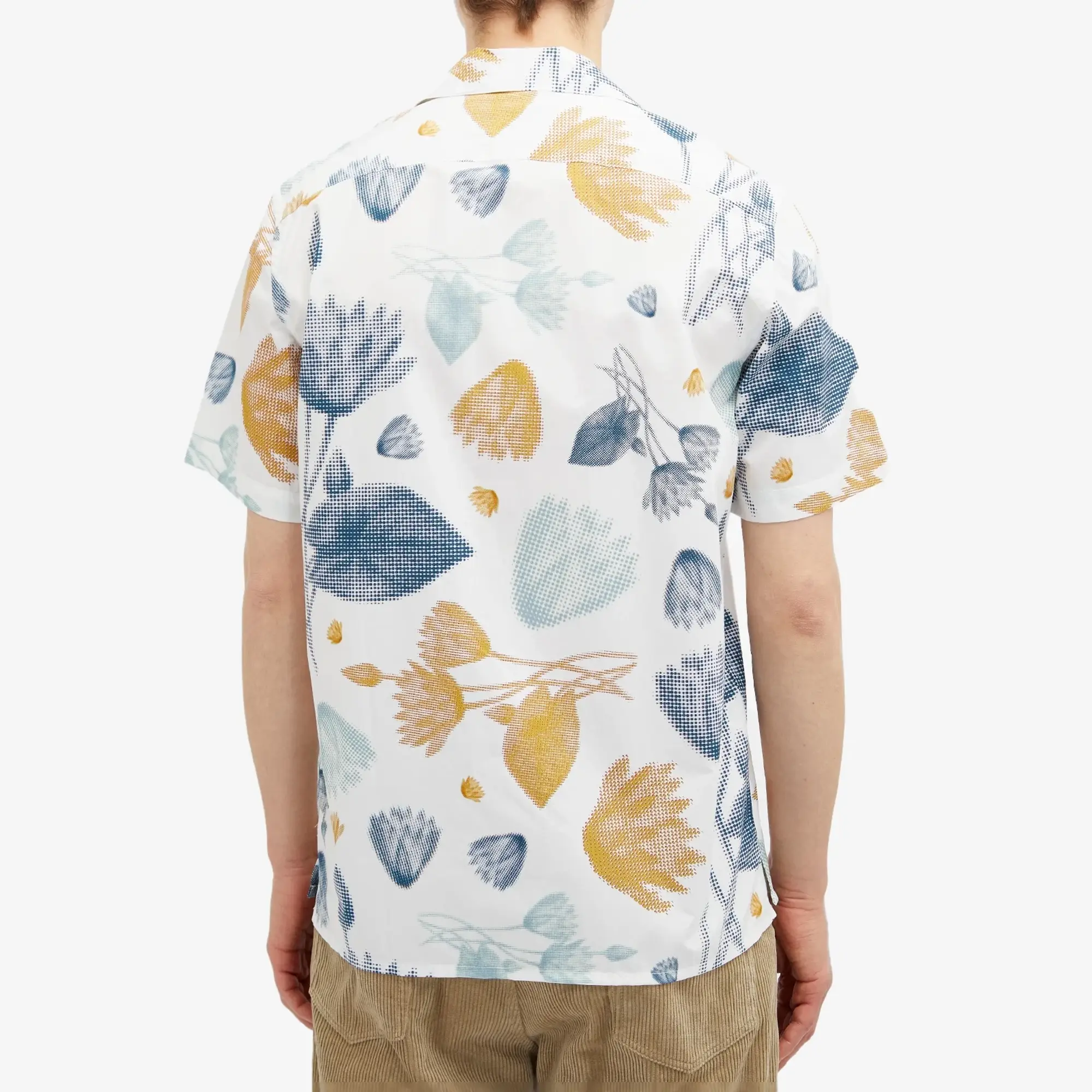 Paul Smith Men's Pixilated Flower Print Shirt White