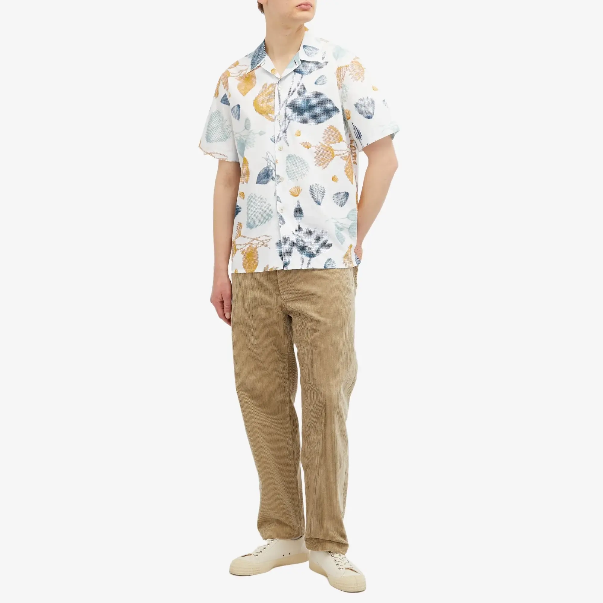 Paul Smith Men's Pixilated Flower Print Shirt White