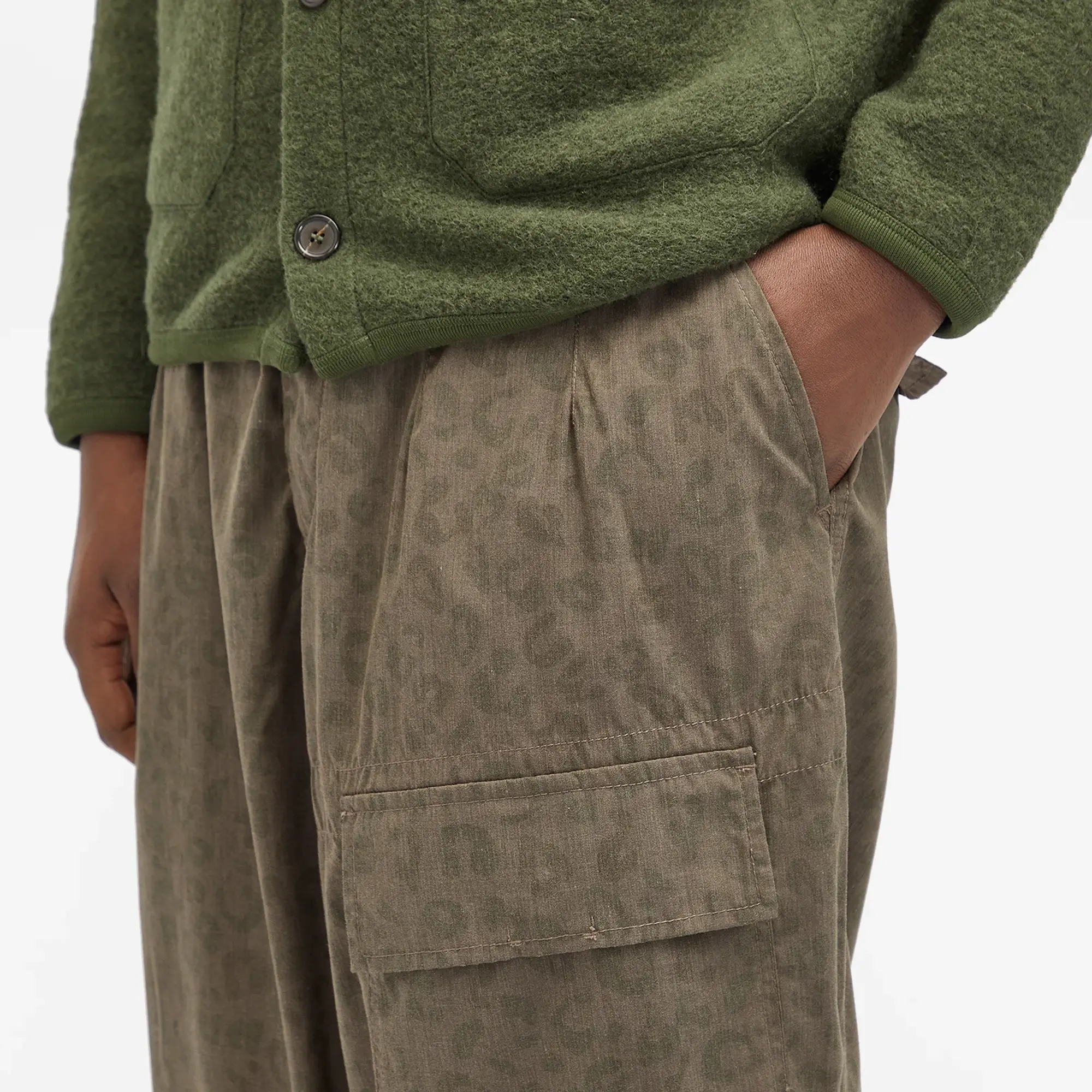Universal Works Men's Leopard Poly Tech Pilot Trousers Sand