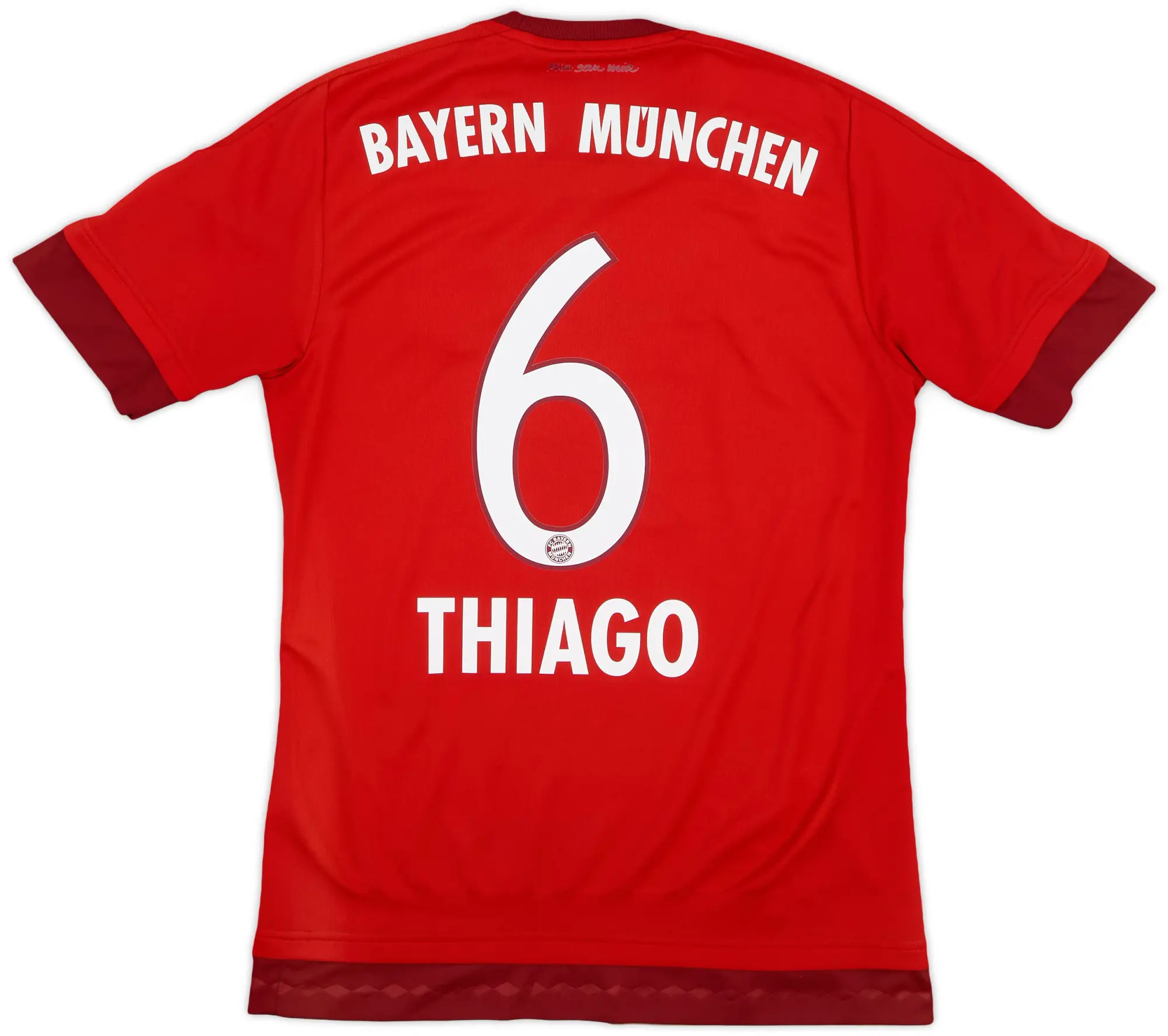 adidas 2015-16 Bayern Munich Home Shirt Thiago #6 - 7/10 - (S)