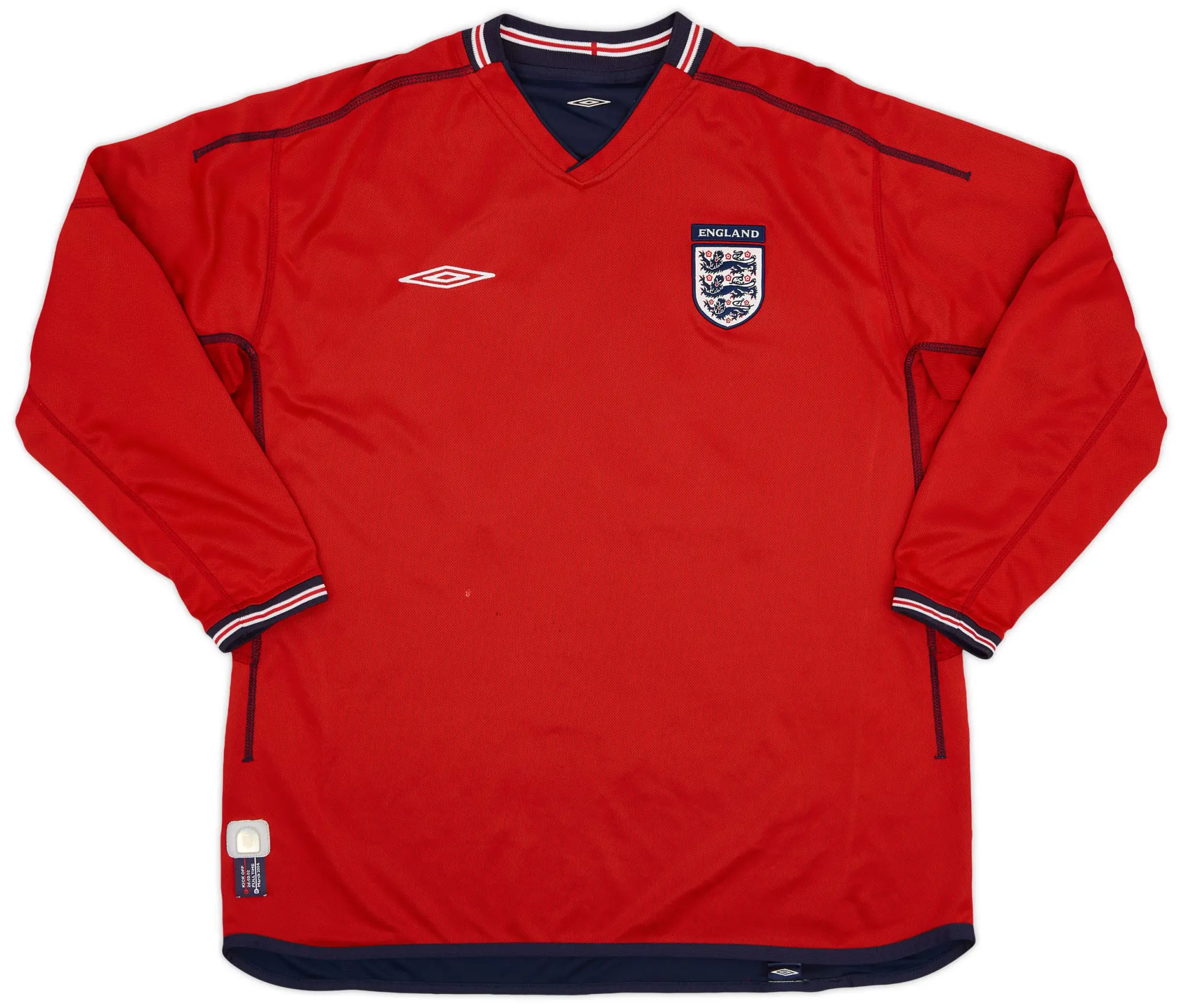 Umbro 2002-04 England Away L/S Shirt #20 - 7/10 - (XXL)
