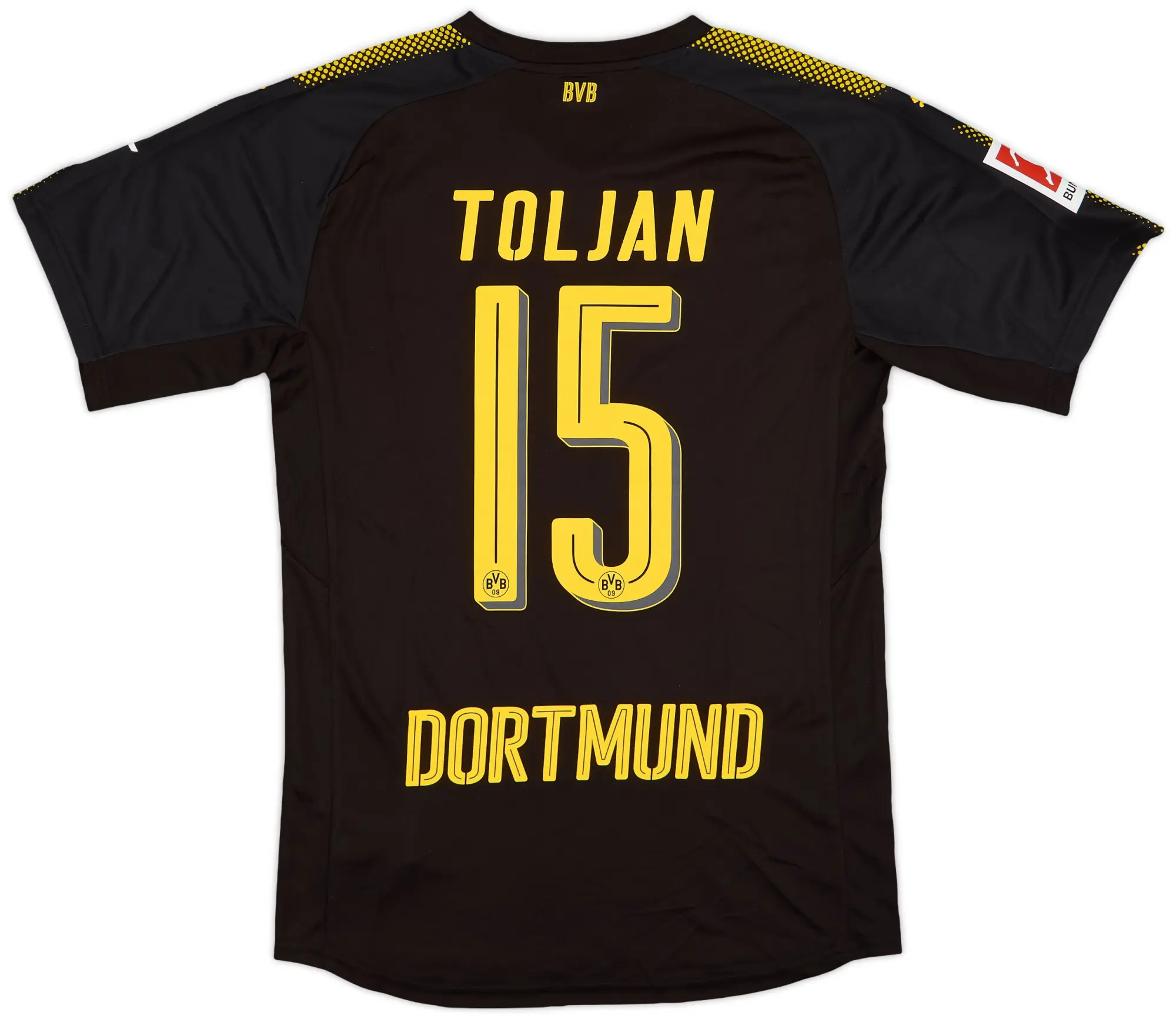 Puma 2017-18 Borussia Authentic Dortmund Away Shirt Toljan #5 - 9/10 - (M)