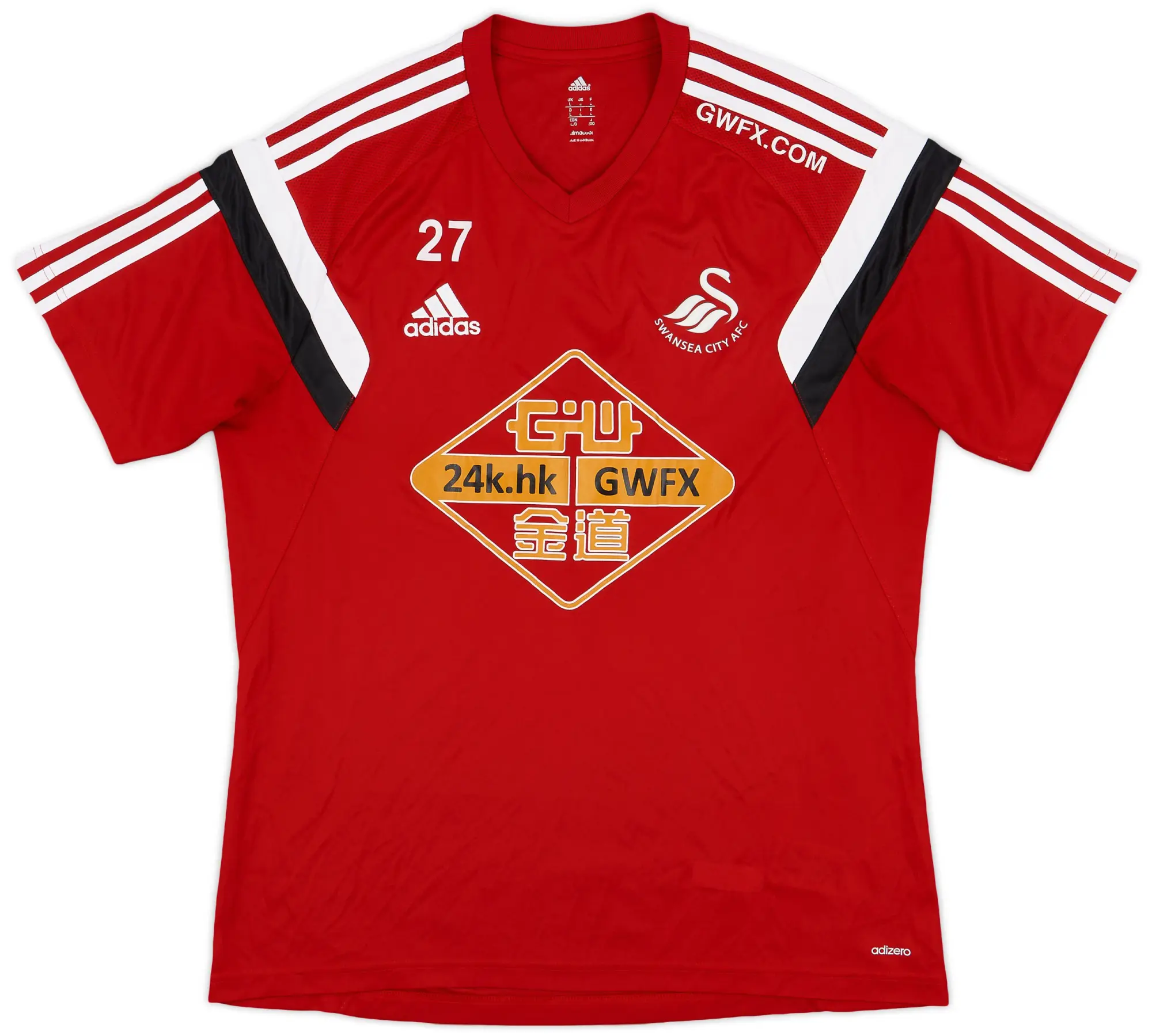 2014-15 Swansea Player Issue adidas Training Shirt #27 - 8/10 - (L)