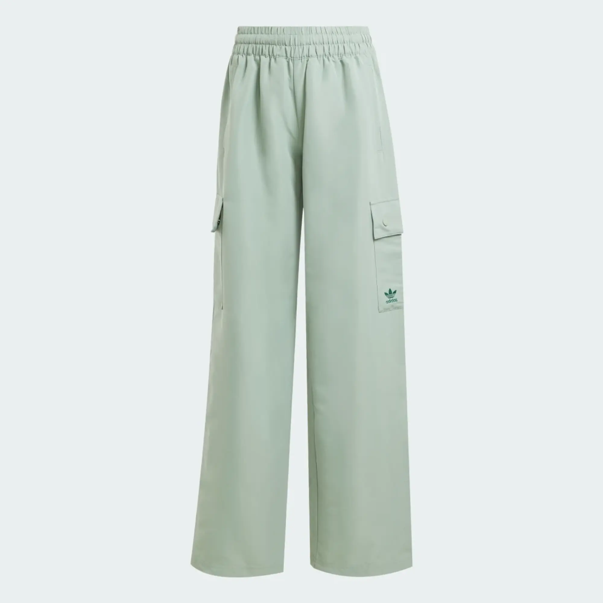 Adidas Originals Essentials Woven Cargo Pants In Silver Green