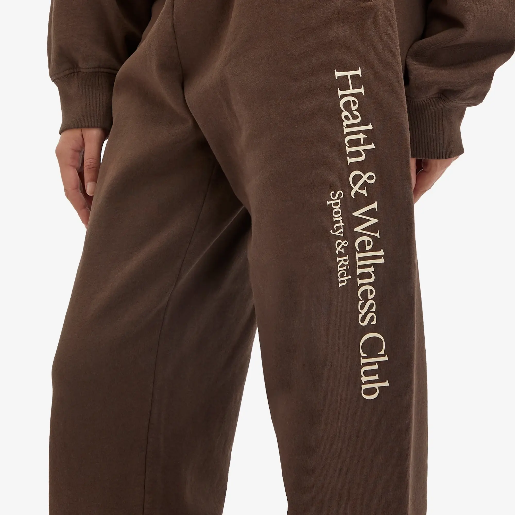 Sporty & Rich Women's H&W Crest Sweatpant Chocolate Cream