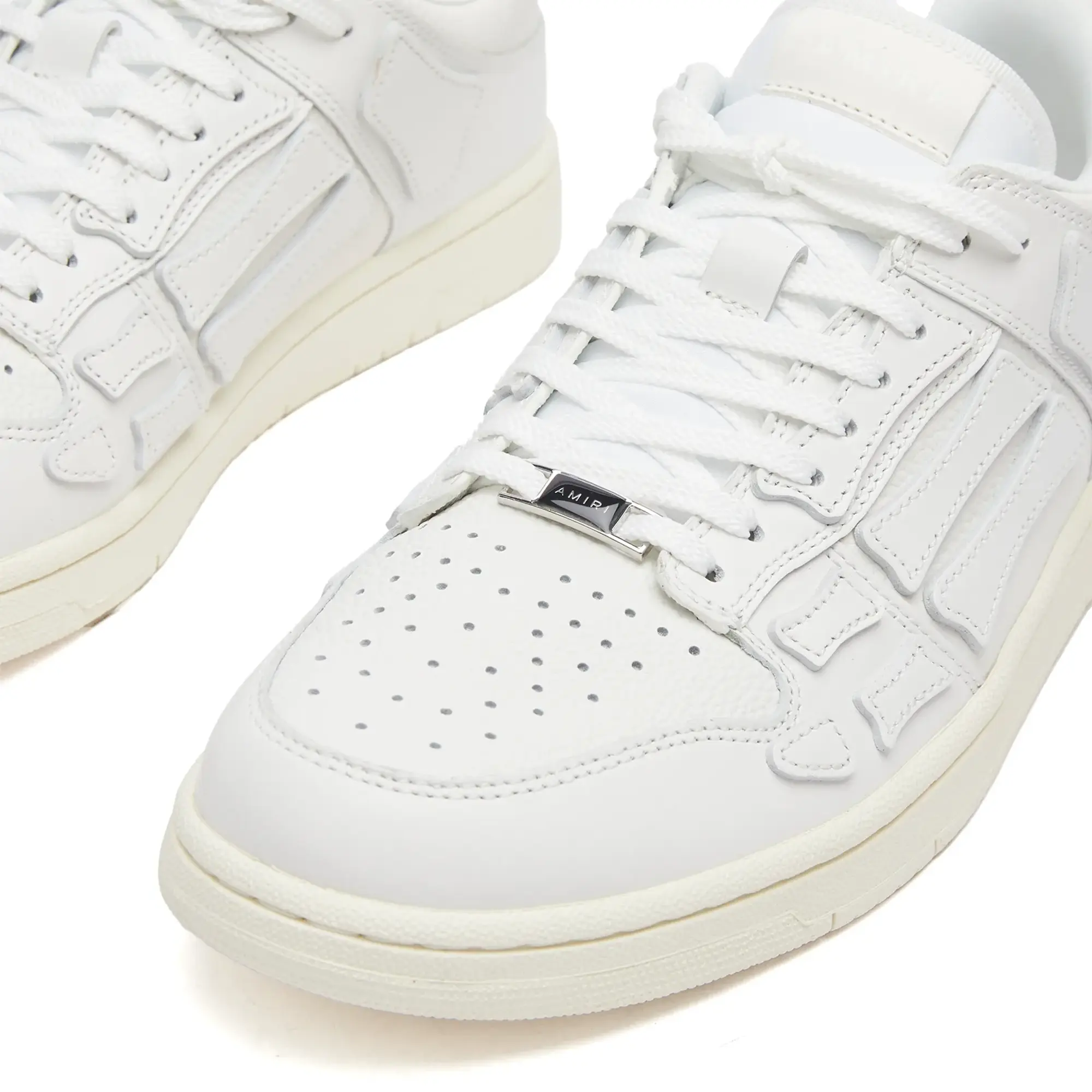AMIRI Men's Skel Low Top Sneaker White/White/Vintage