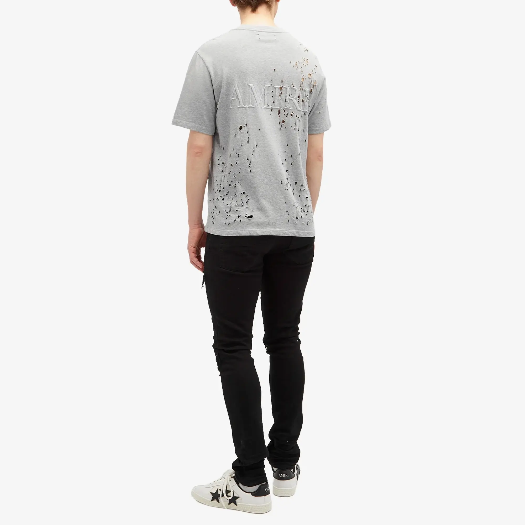 AMIRI Men's MA Shotgun Embroidered Logo T-Shirt Grey
