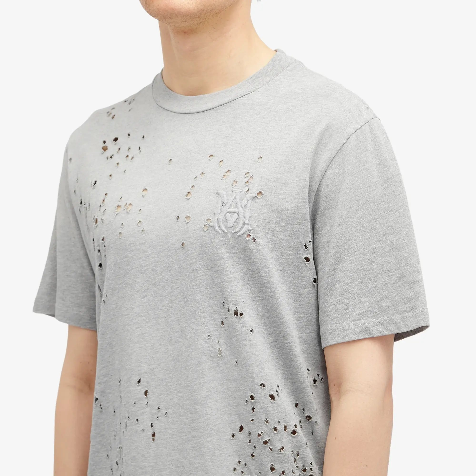 AMIRI Men's MA Shotgun Embroidered Logo T-Shirt Grey