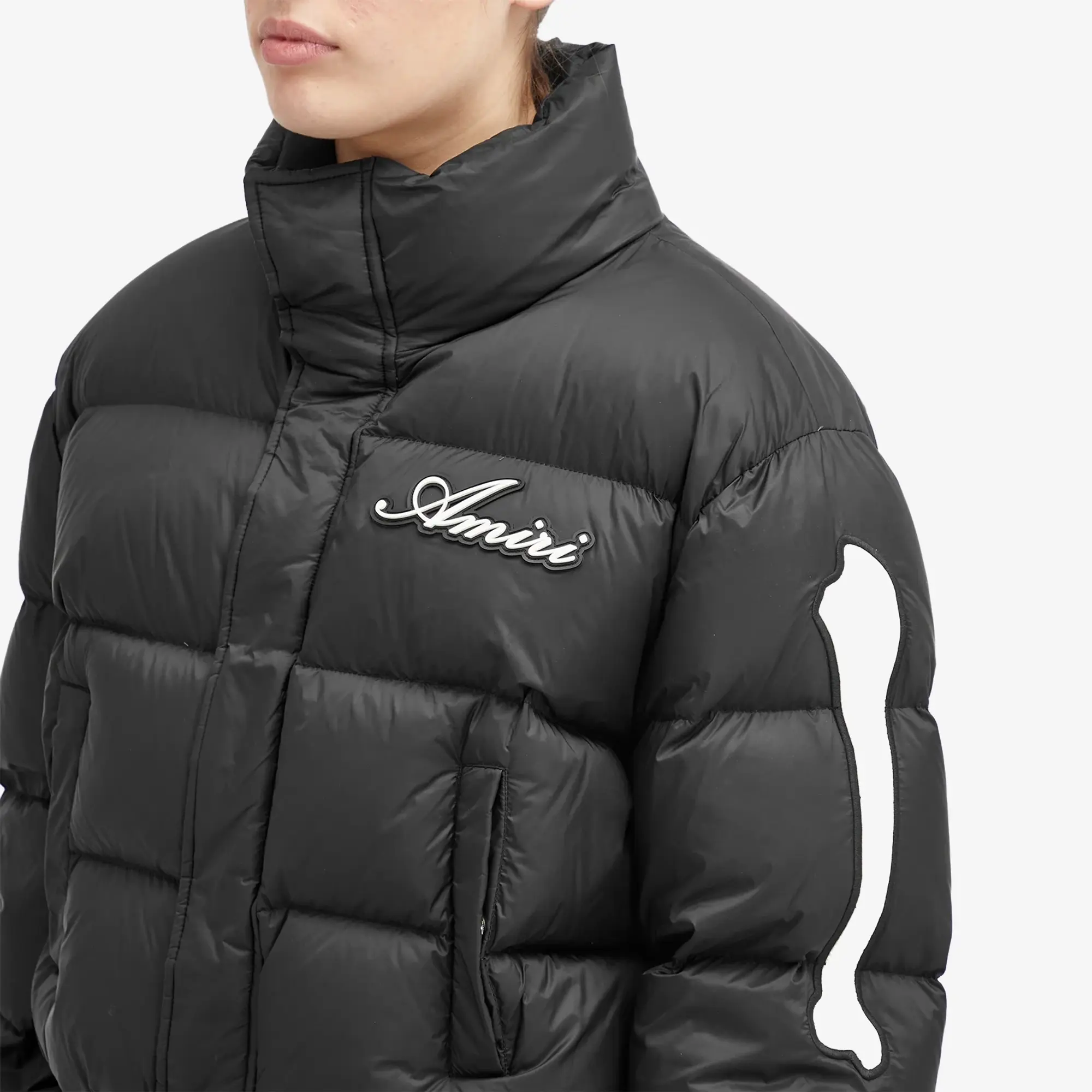 AMIRI Women's Bones Cropped Padded Jacket Black