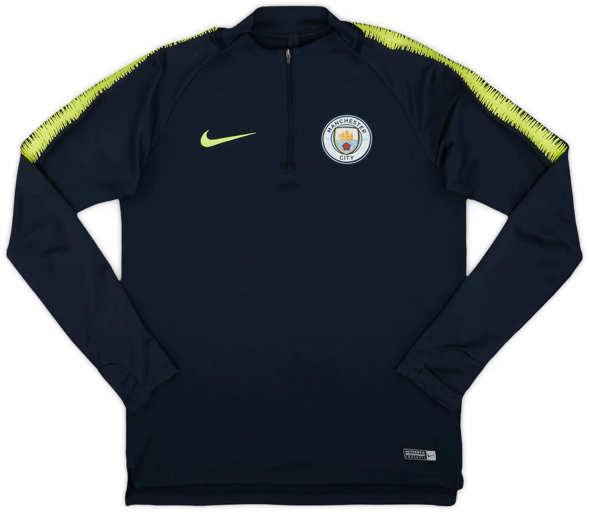 2018-19 Manchester City Nike 1/4 Zip Training Top - 8/10 - (S)