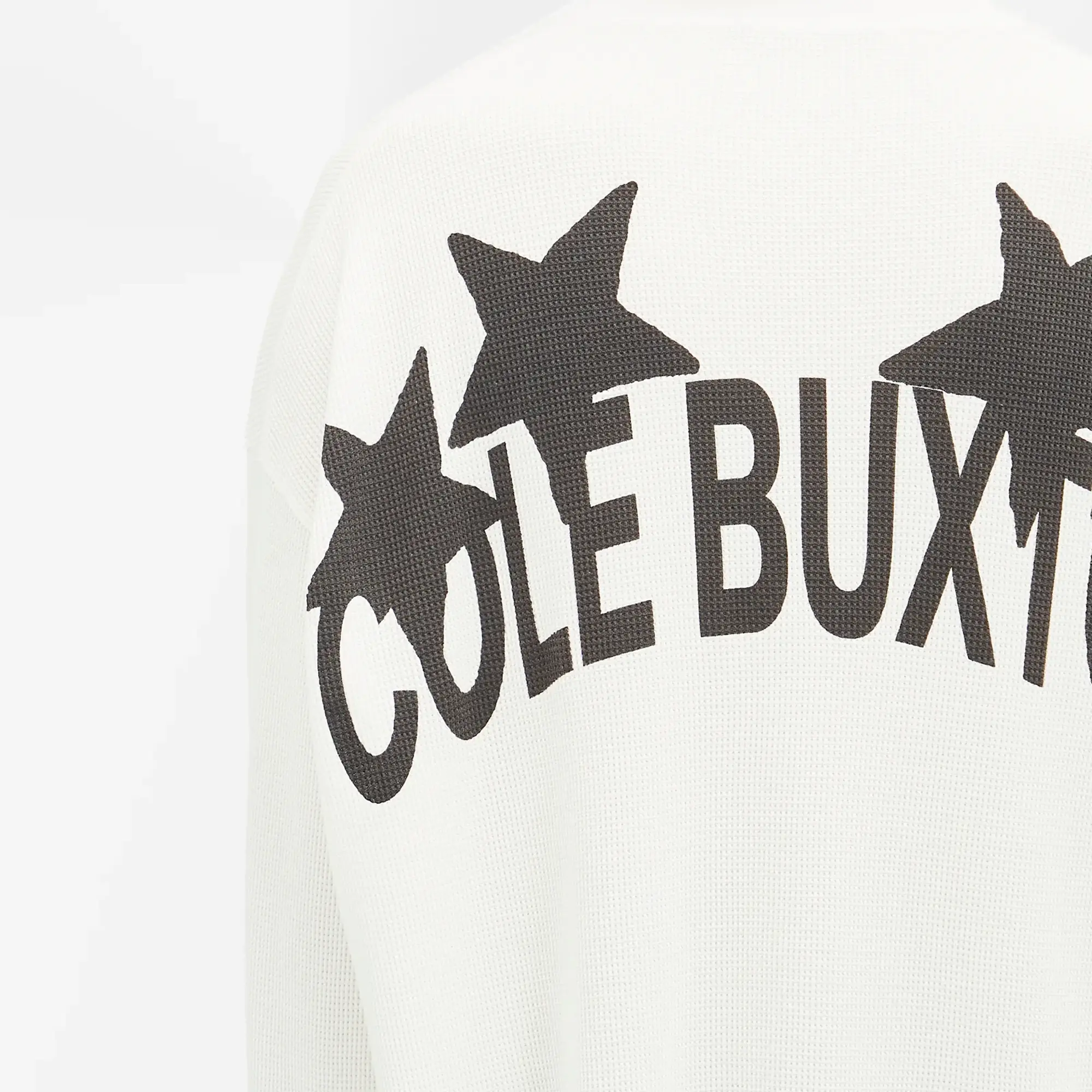 Cole Buxton Men's Waffle Painted Stars Long Sleeve T-Shirt Vintage White