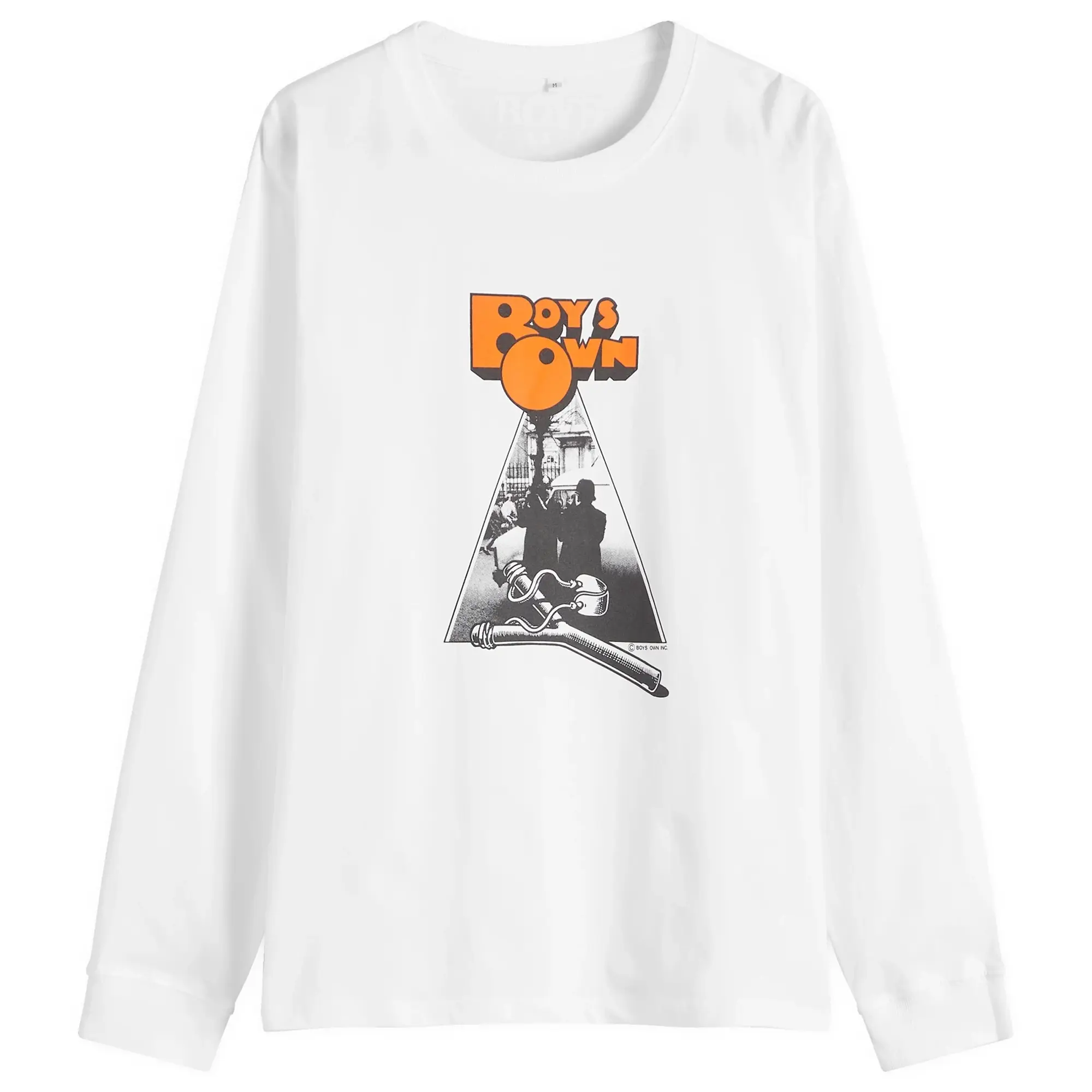 Boys Own Men's Clock Work Orange Print Long Sleeve T Shirt White/Orange