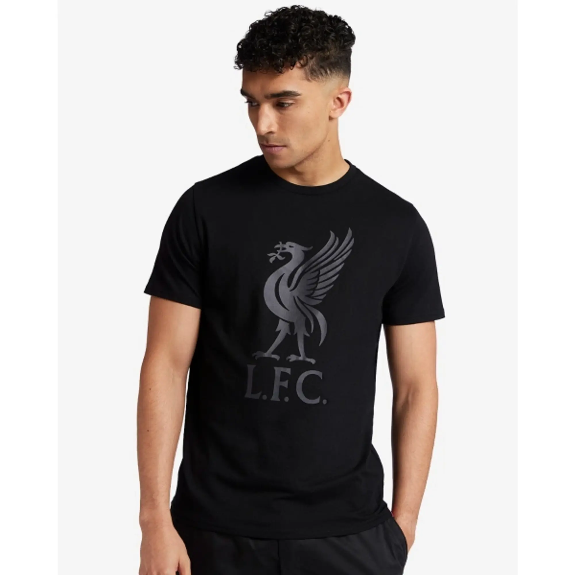 Liverpool FC LFC Adults Liverbird Black Tee