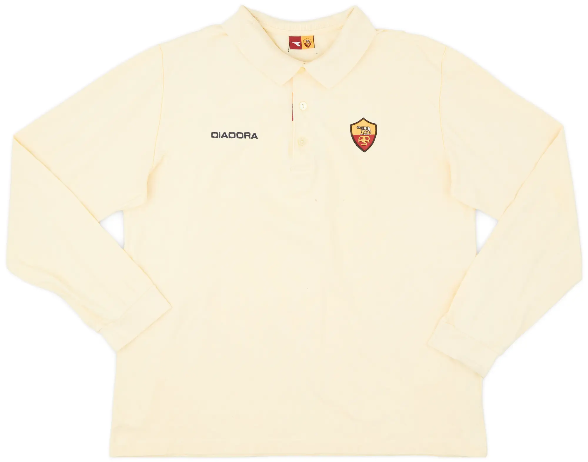 2003-04 Roma Diadora Polo L/S Shirt - 8/10 - (XXL)