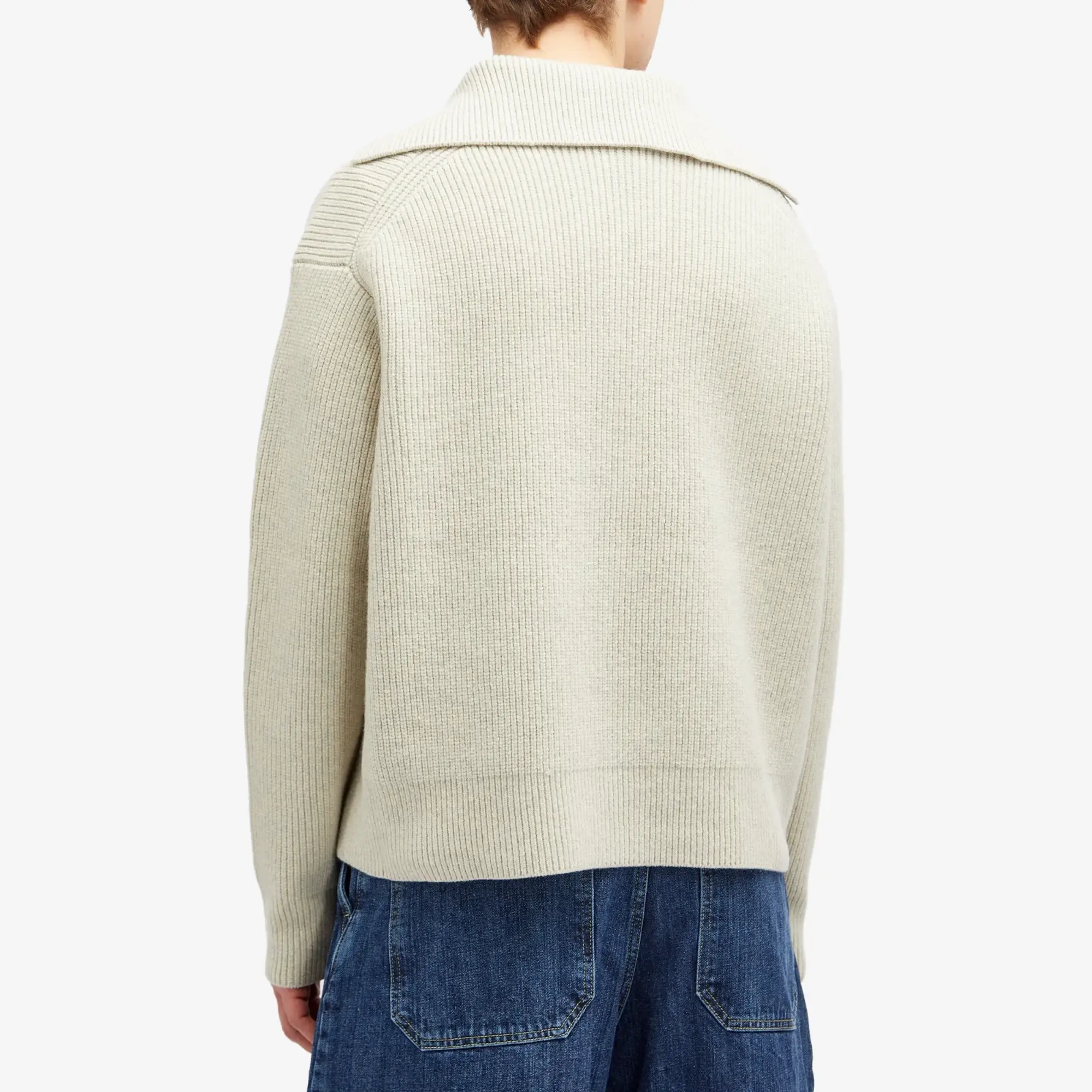 Studio Nicholson Men's Nash Rib Polo Knit Natural
