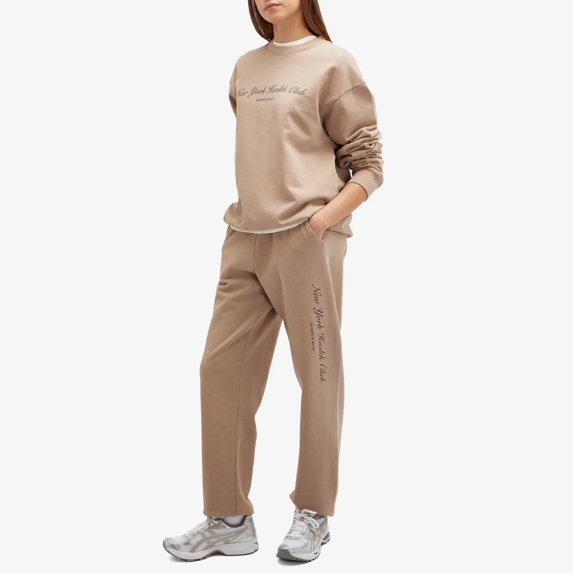 Sporty & Rich Women's NY Health Club Sweatpant Mink Faded Black