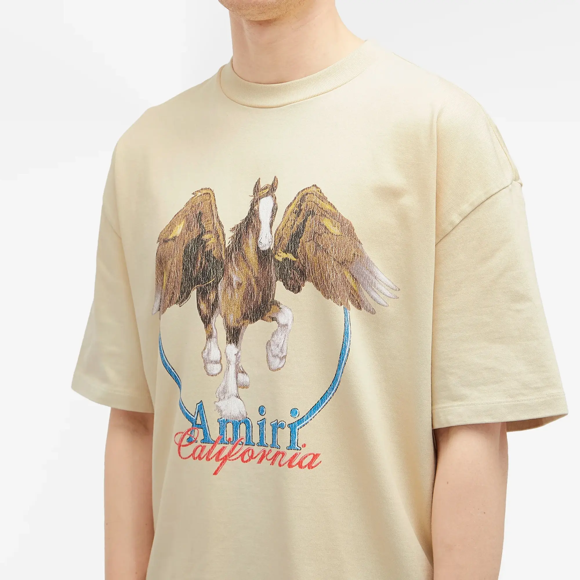 AMIRI Men's Vintage Wash Pegasus T-Shirt Alabaster