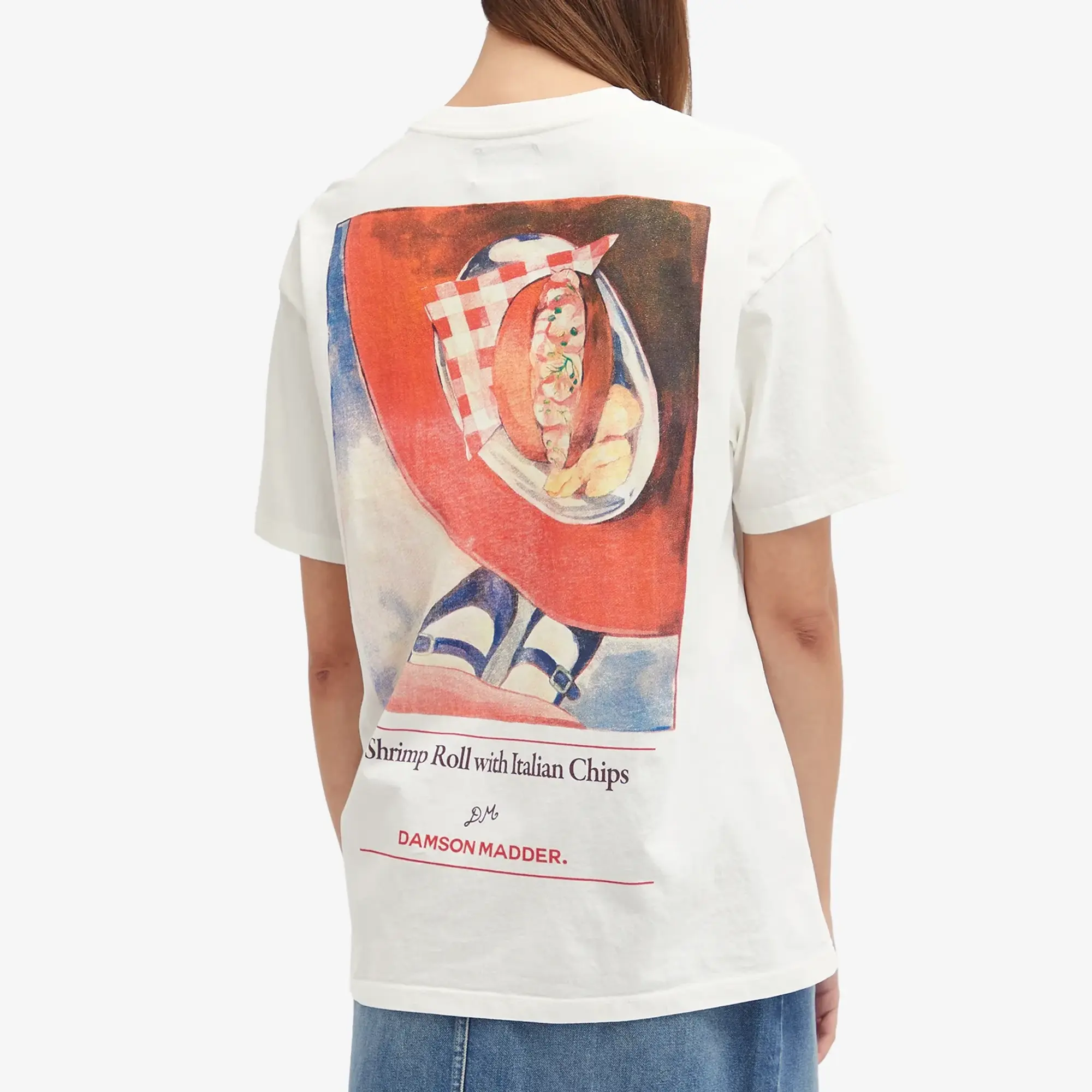 Damson Madder Women's Exclusive Shrimp Roll T-Shirt White